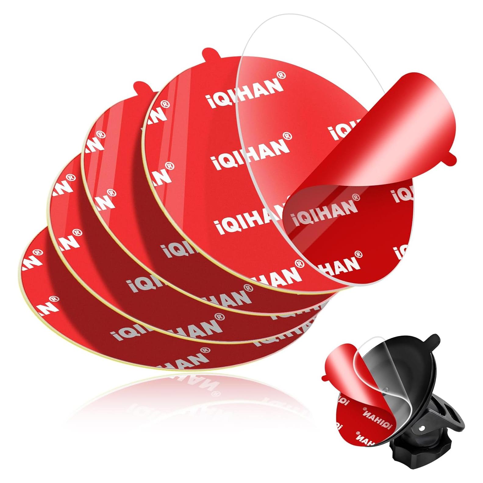 Sticky Adhesive Dashboard Mounting Pad, 5pcs 3.15" Double-Sided Circle Tapes Replacement for Suction Cup Phone Mount, Strong Gel Clear Sticker for Base of Car Windshield Phone Holder, Dash Cam, GPS