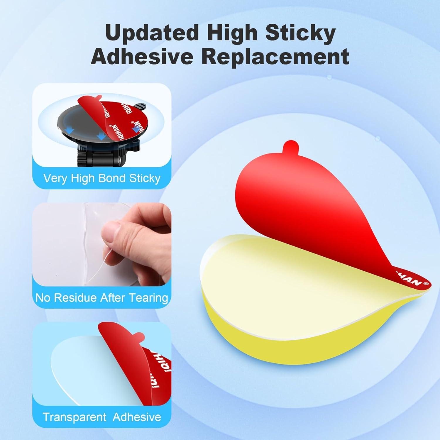 Sticky Adhesive Dashboard Mounting Pad, 5pcs 3.15" Double-Sided Circle Tapes Replacement for Suction Cup Phone Mount, Strong Gel Clear Sticker for Base of Car Windshield Phone Holder, Dash Cam, GPS