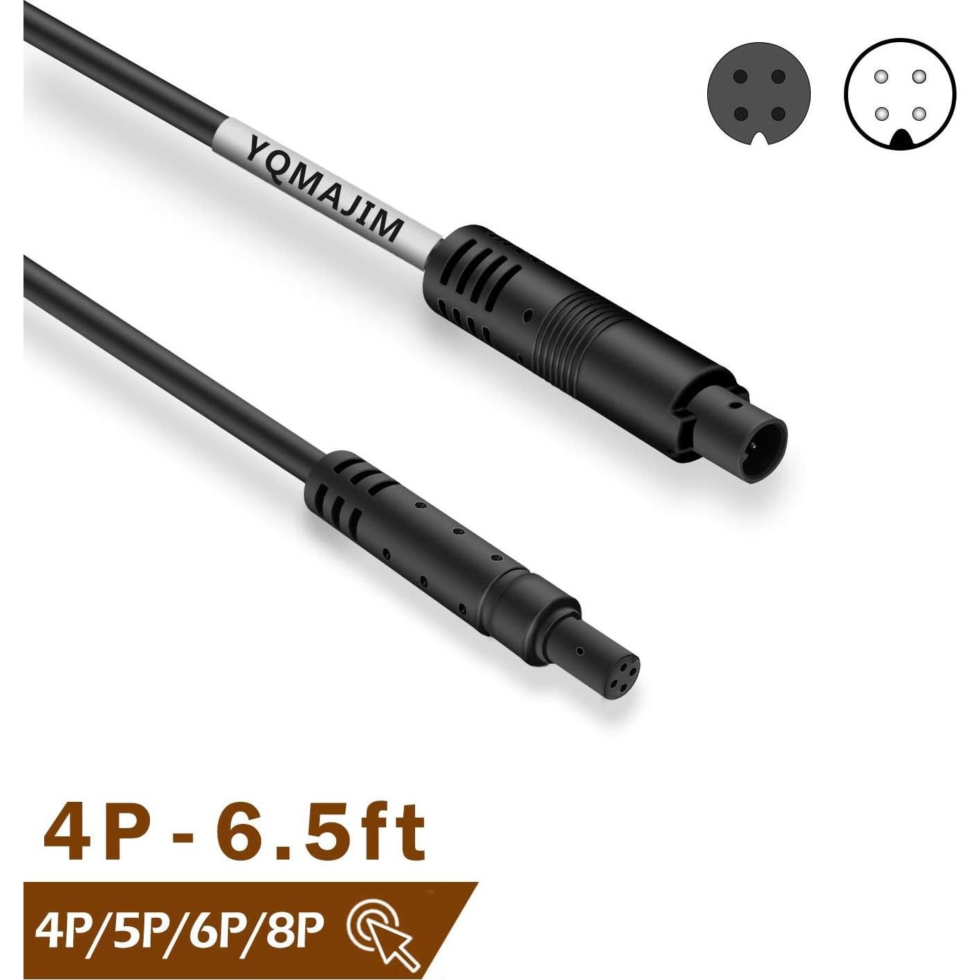 Cable de Extensión 4 Pines YQMAJIM para Cámara de Respaldo 2m