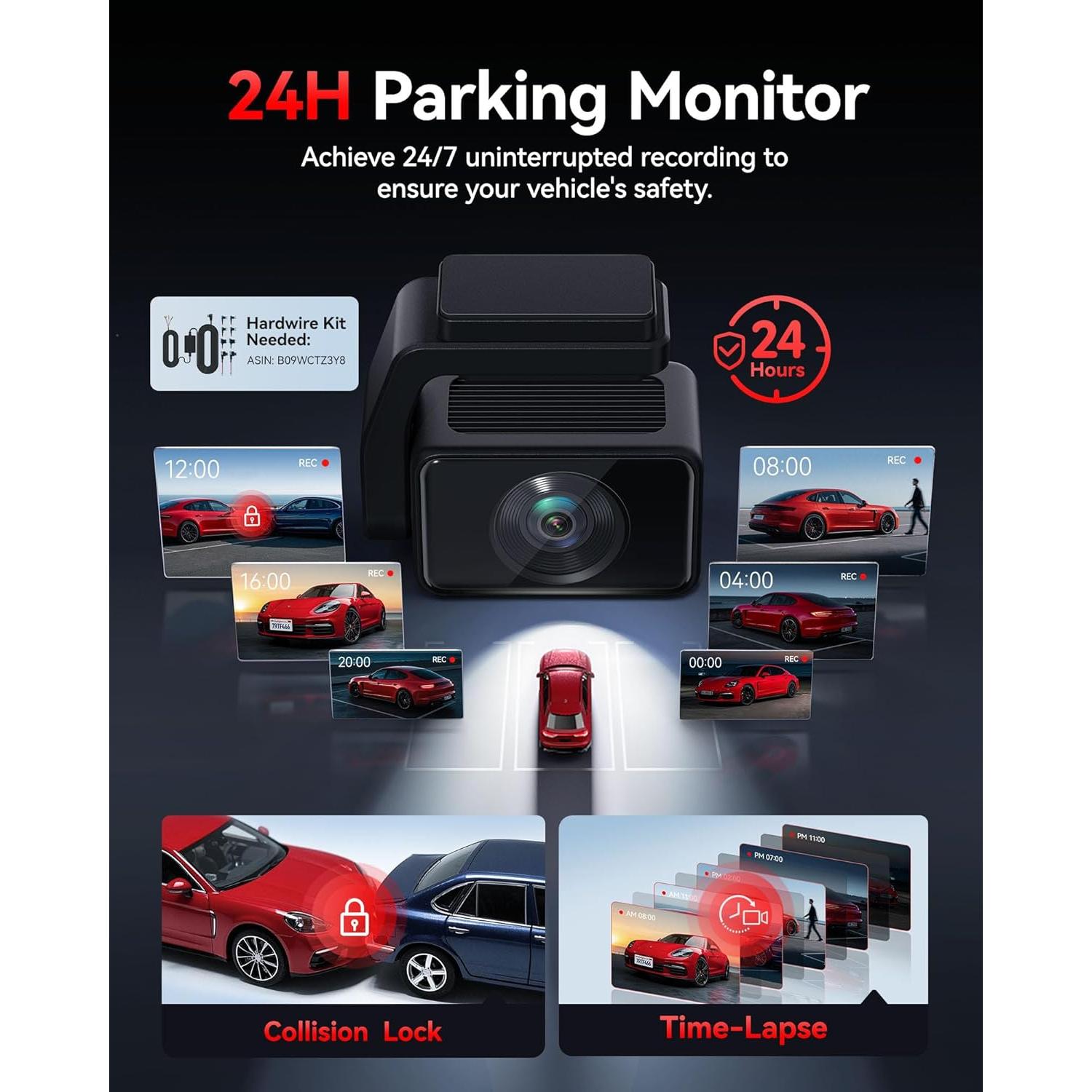 Cámara Dash REDTIGER F4 Pro 4K Doble con WiFi 6 y 128GB