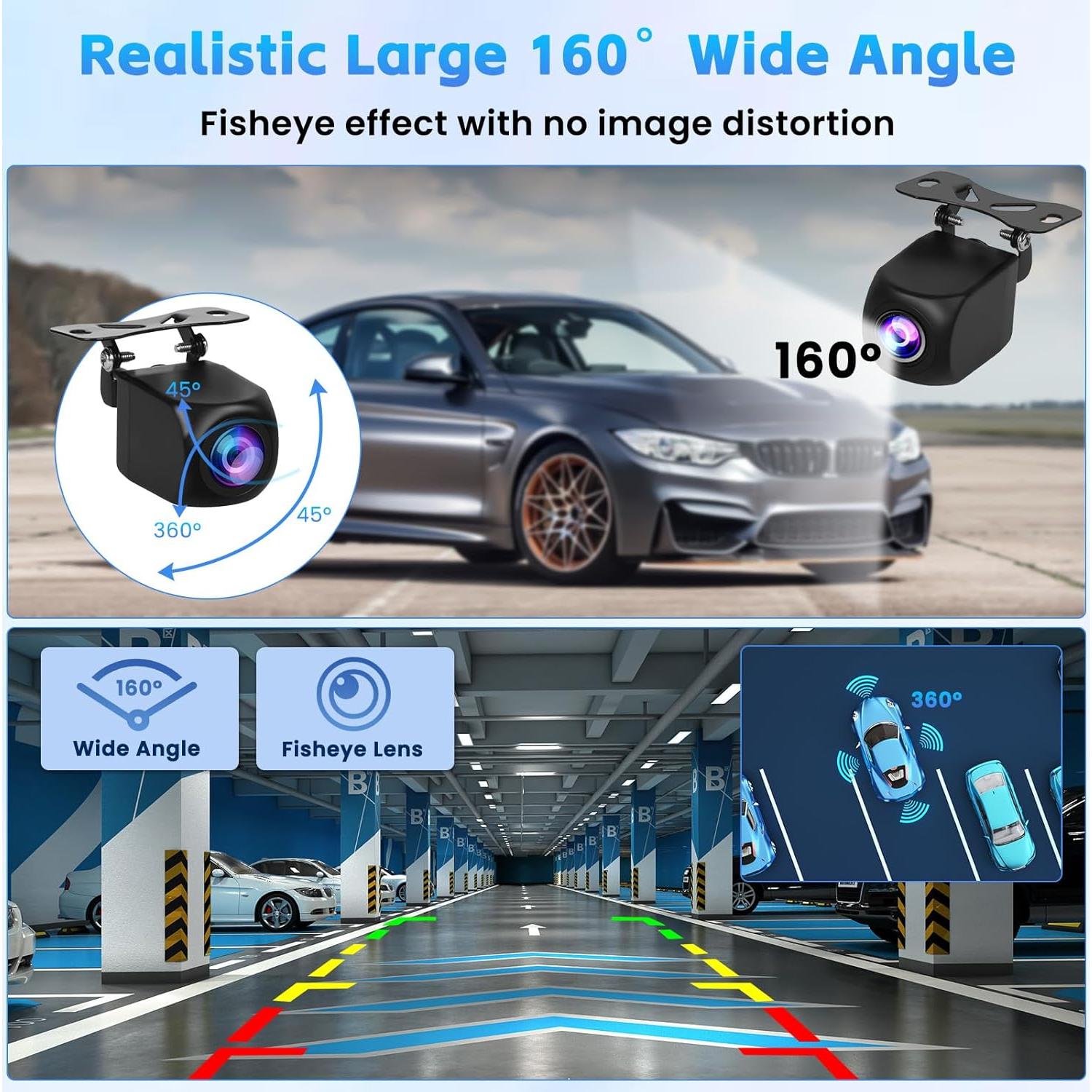 [for Portable Car Radio] 4 Pin Upgrade AHD 1080P Backup Camera, Camera for Carplay Screen 2.5mm Jack Backup Camera 2.5mm Jack Dash Cam Reverse Camera Cable,23 Ft 4 Pin to 2.5mm Male Plug