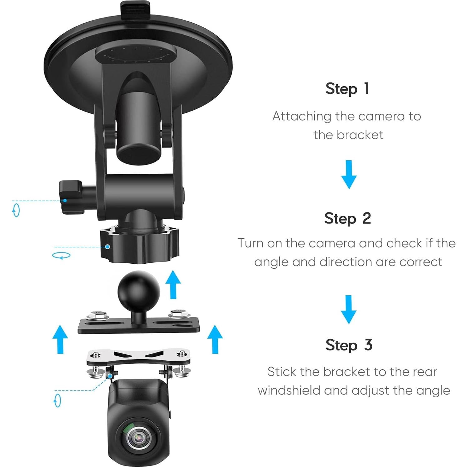 Soporte de Cámara Trasera Pixelman Ajustable para Dash Cam