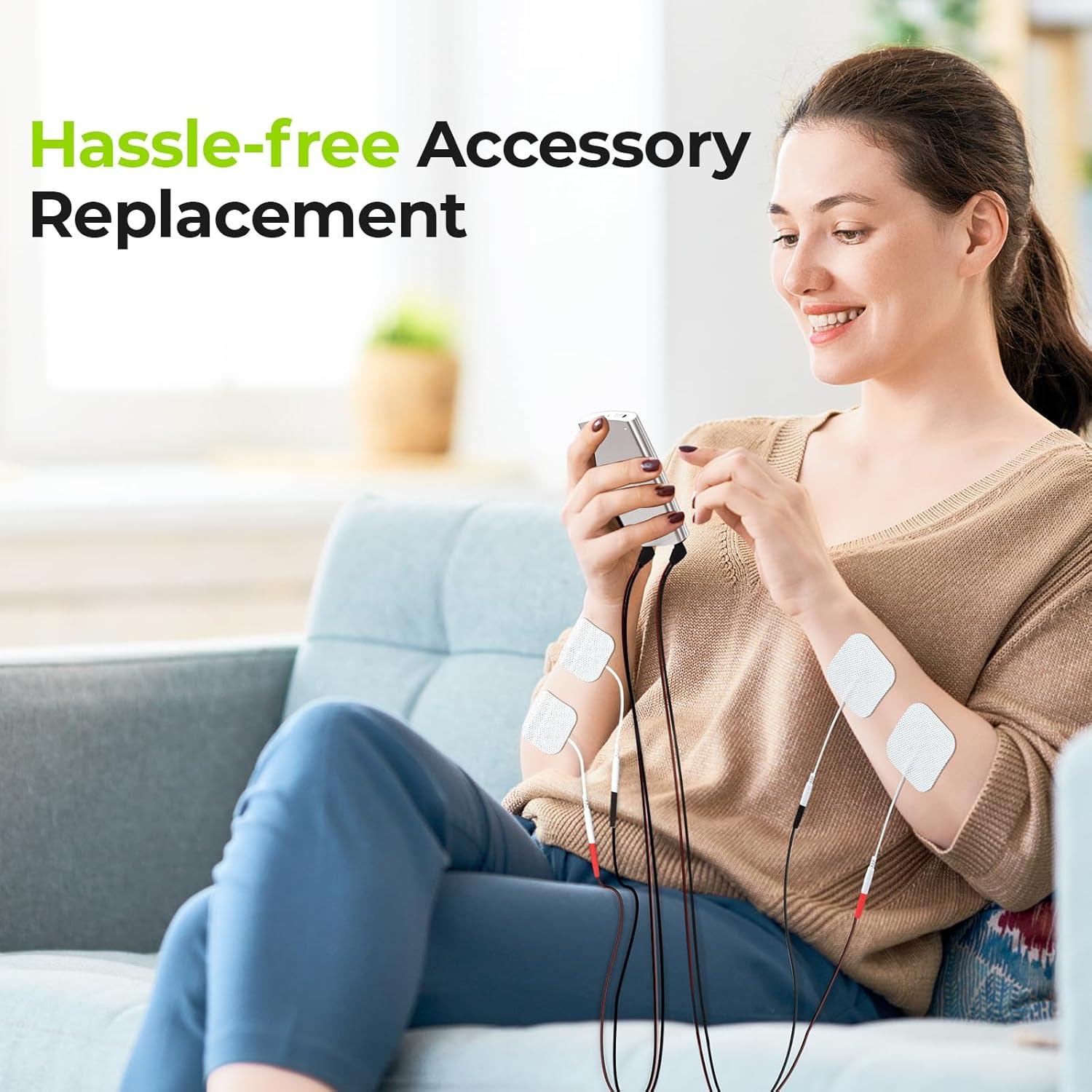 Cables de Electrodos AUVON 2 x 1.2m para TENS y EMS