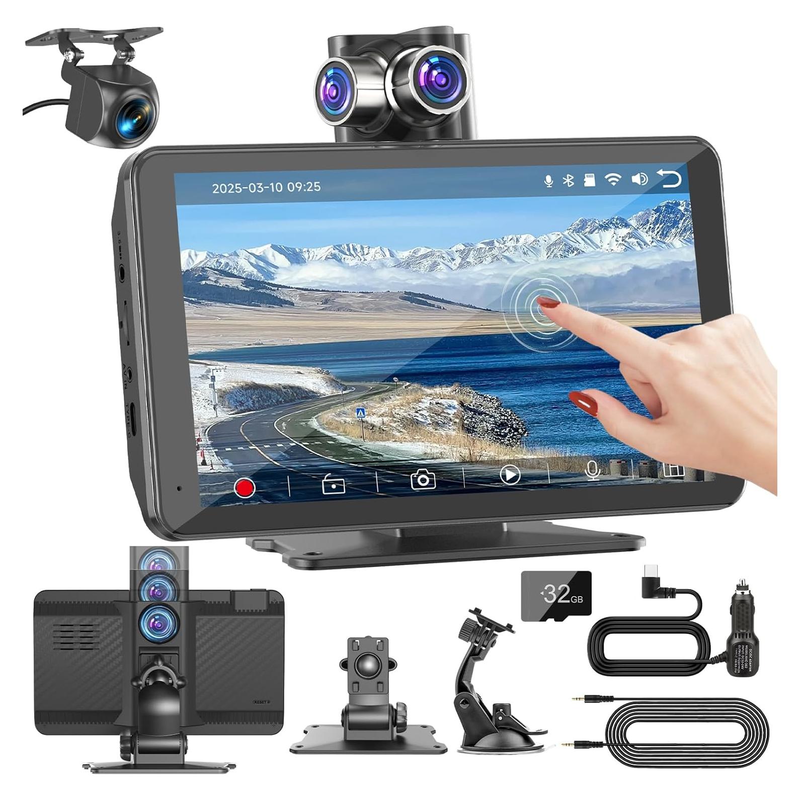 Pantalla CarPlay Inalámbrica Mrolik 7" con Cámara Dash 1080P