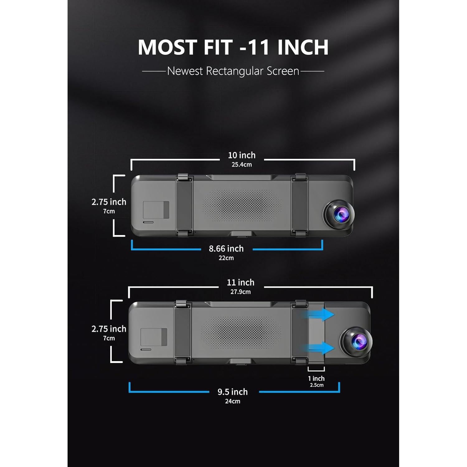 Cámara de Espejo Dash JOMISE G814 4K Frontal 2.5K Trasera 64GB