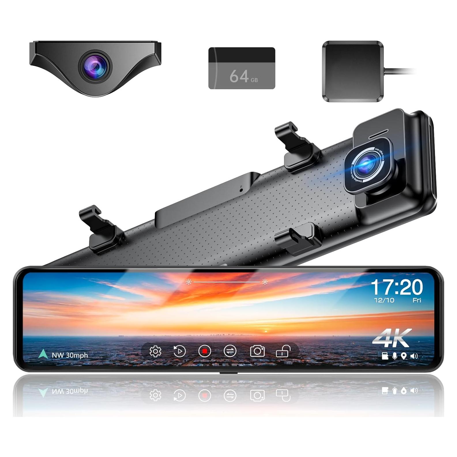 Cámara de Espejo Retrovisor Martalk G850+ 4K UHD con GPS