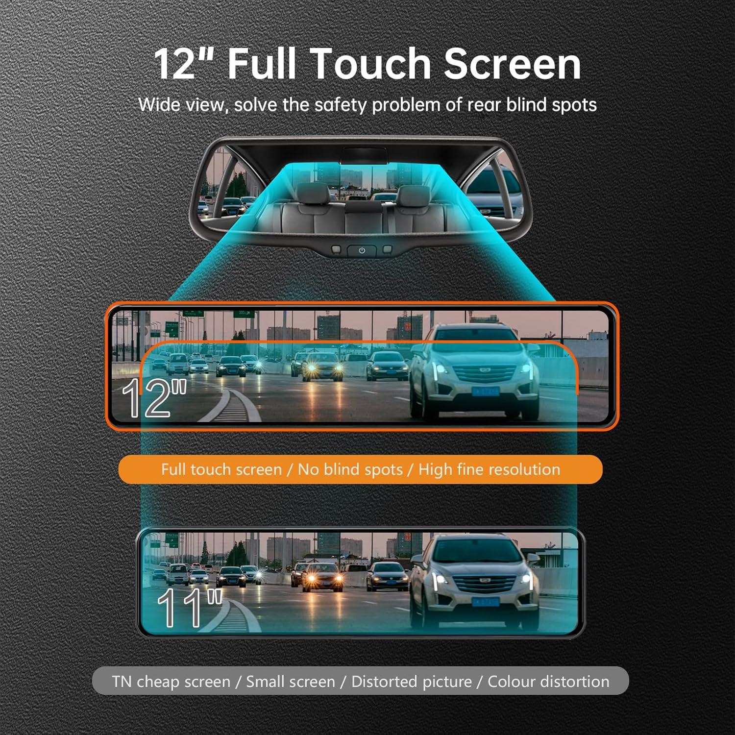 Cámara de Espejo Retrovisor Martalk G850+ 4K UHD con GPS