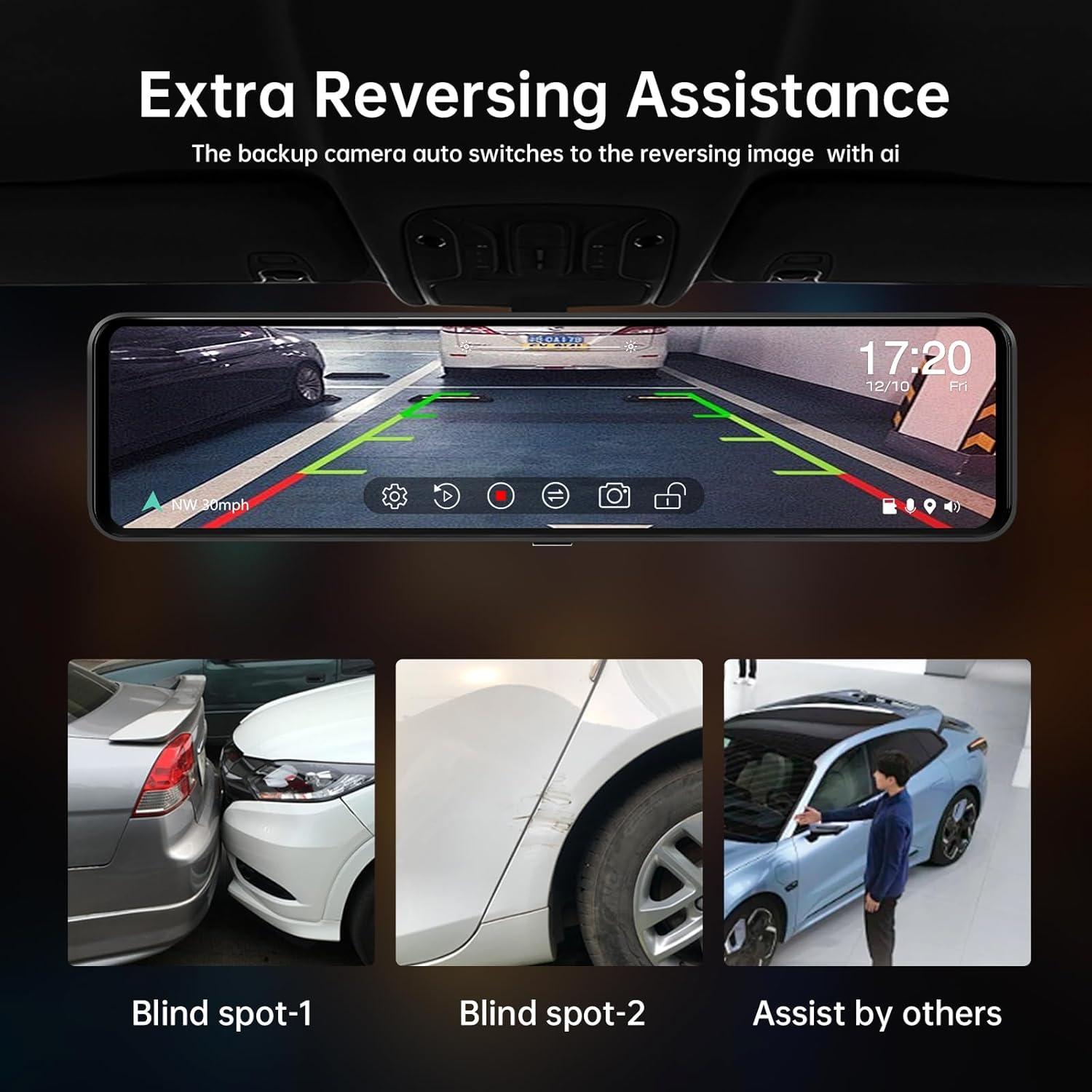 Cámara de Espejo Retrovisor Martalk G850+ 4K UHD con GPS