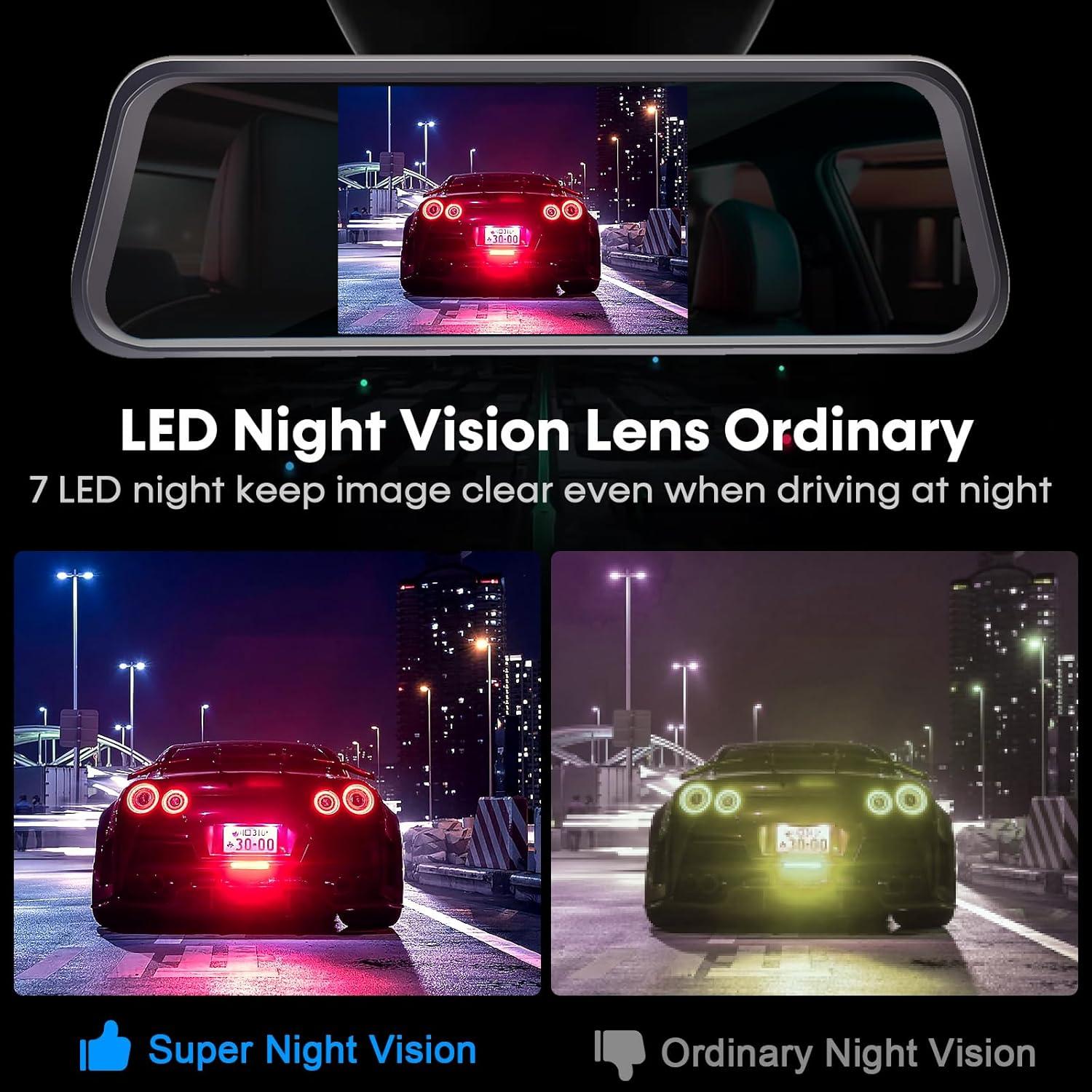 Backup Camera Mirror Easy Set-up: Plug and Play HD 1080P Clear Image Color Night Vision Rear View Mirror with License Plate Camer DIY Guide Lines Waterproof for Car/Truck/SUV/Minivan LeeKooLuu LK1