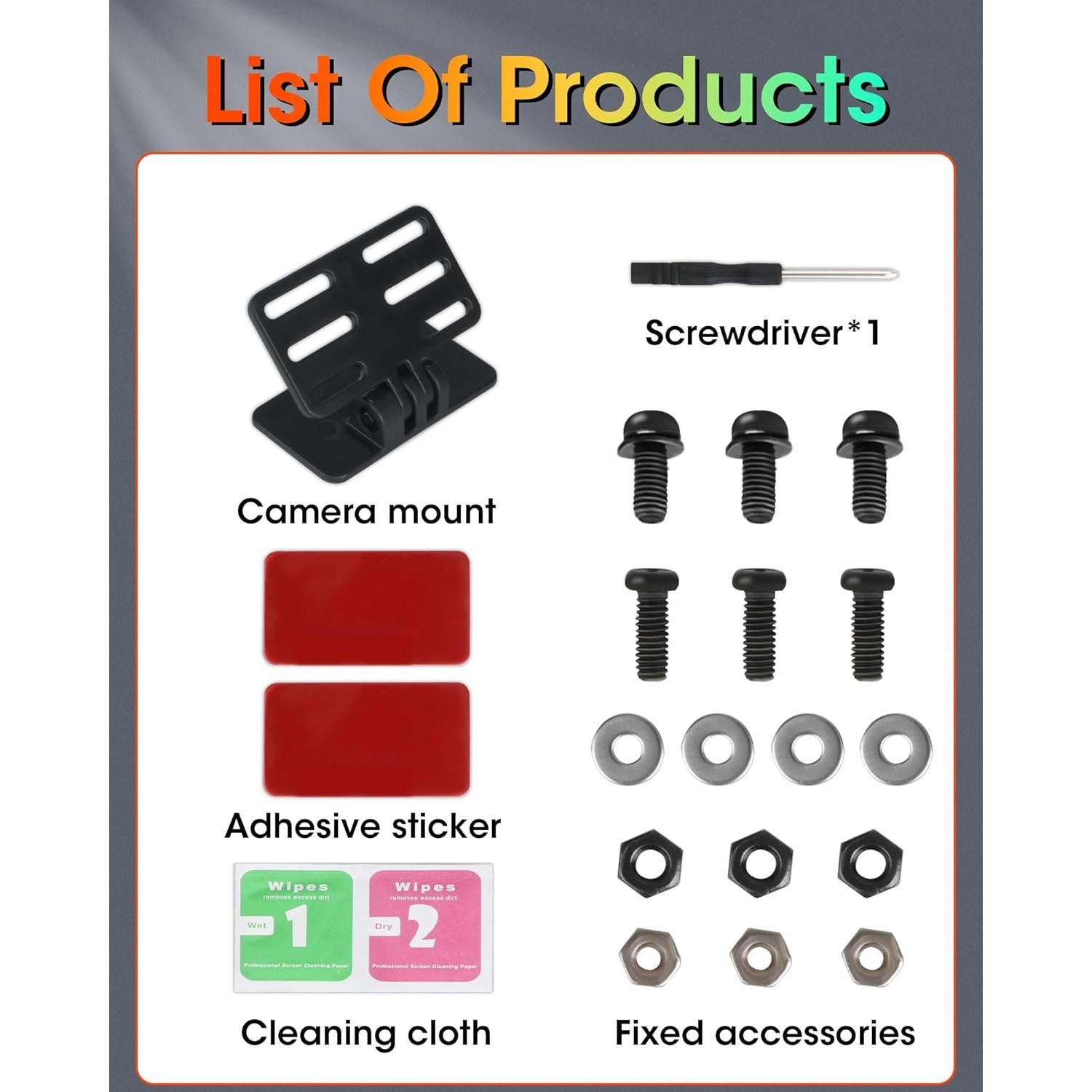 Rear Camera Holder Dash Cam Car Rear Camera Rear Window Bracket Backup Camera Mount 【Strong Adhesive】 180° Adjustment Rearview Camera Bracket Rear Windshield for SUV, Truck, RV, Auto