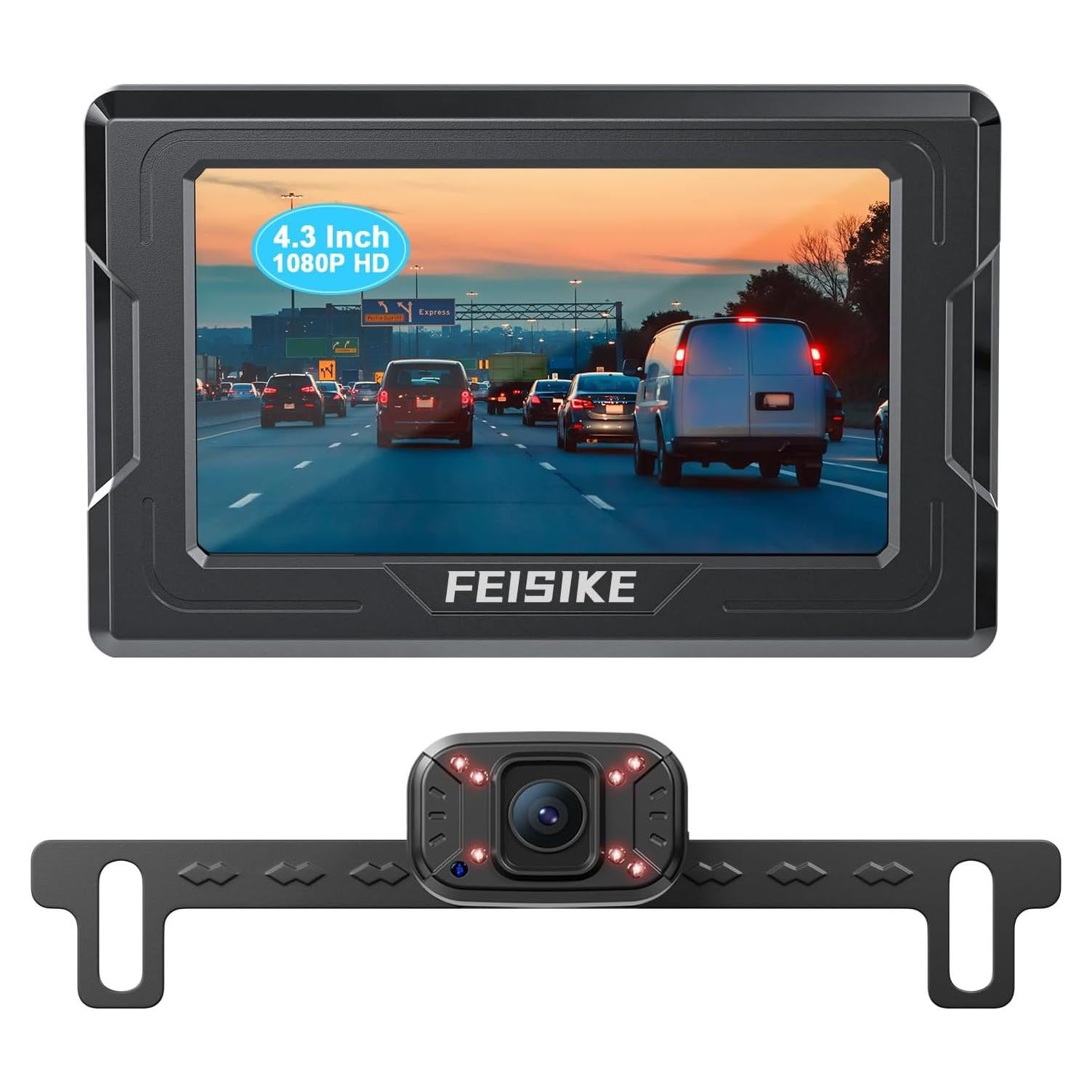 Cámara de Respaldo FEISIKE ADC711 1080P IR Pantalla 4.3"
