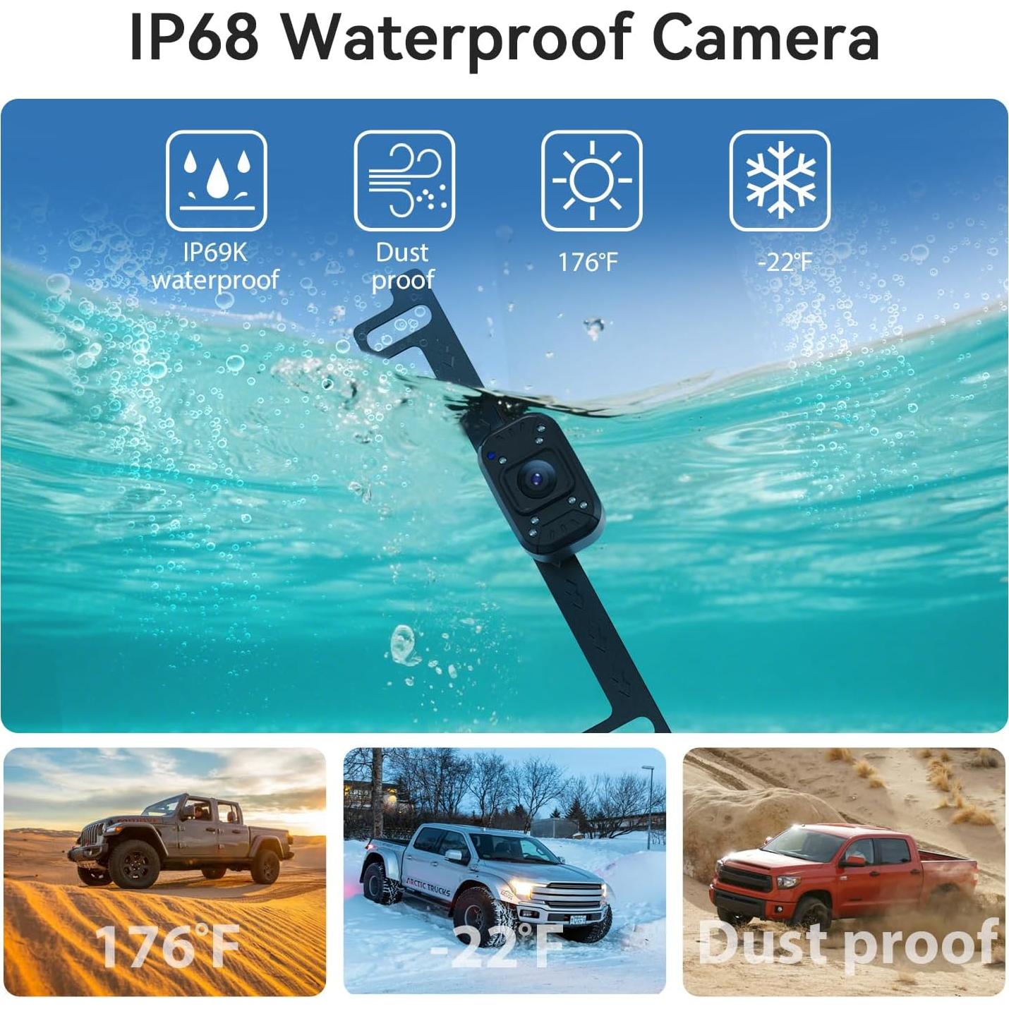 Cámara de Respaldo FEISIKE ADC711 1080P IR Pantalla 4.3"