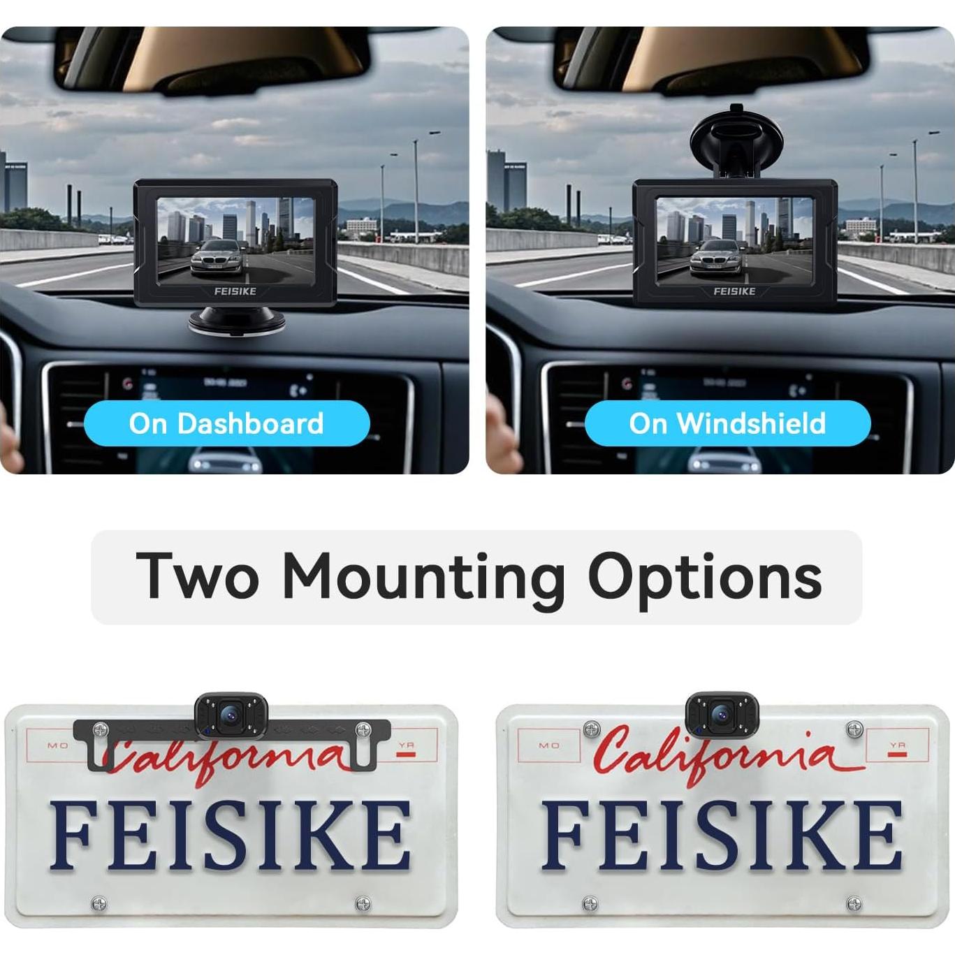 Cámara de Respaldo FEISIKE ADC711 1080P IR Pantalla 4.3"