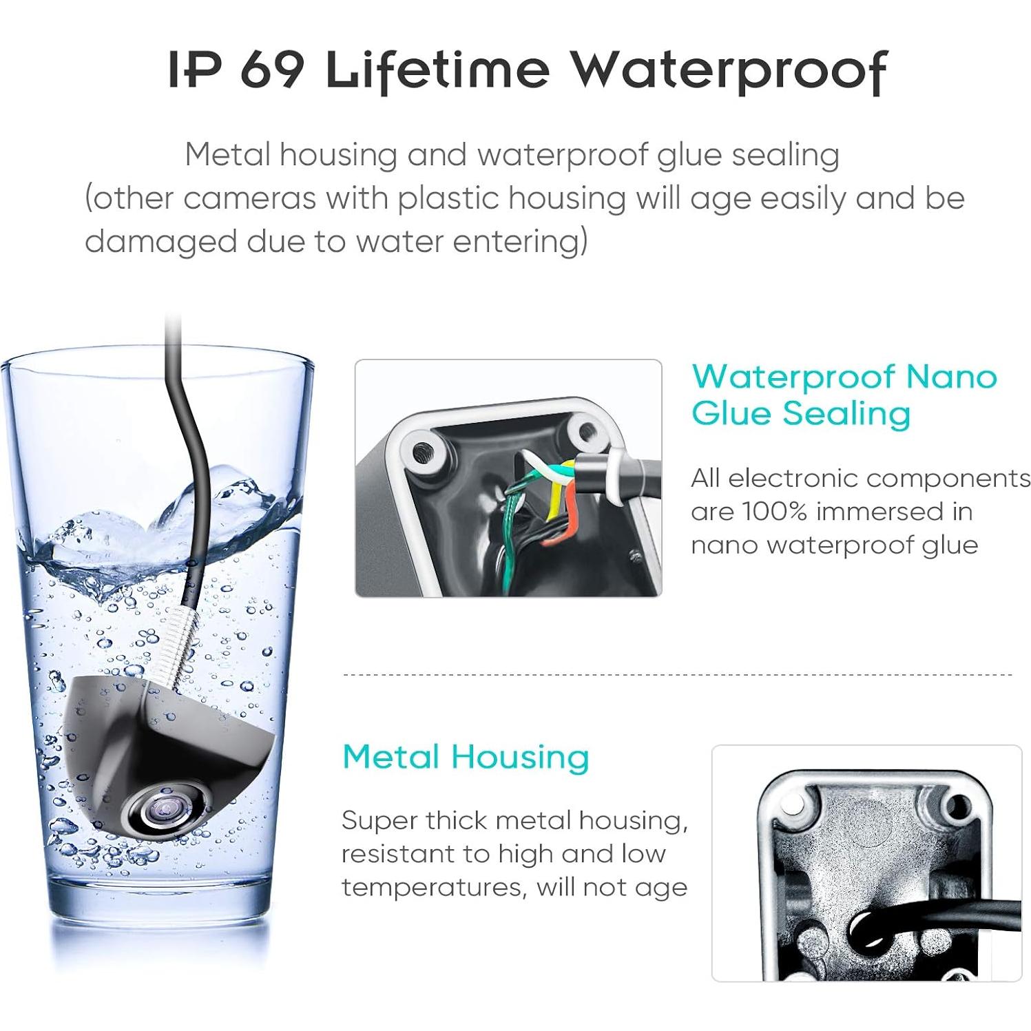 Cámara de Respaldo PixelMan PMG3A HD Impermeable 170°