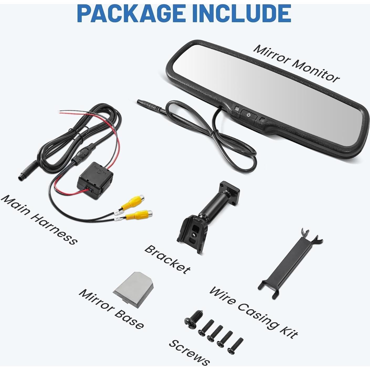 Monitor Espejo Retrovisor EWAY 4.3" LCD para Cámara de Respaldo
