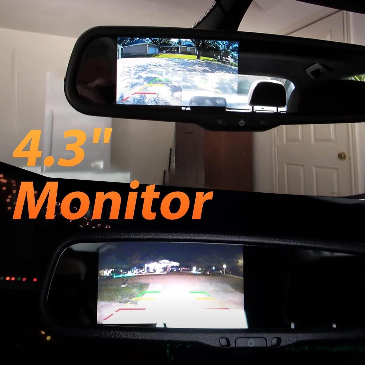 Monitor Espejo Retrovisor EWAY 4.3" LCD para Cámara de Respaldo
