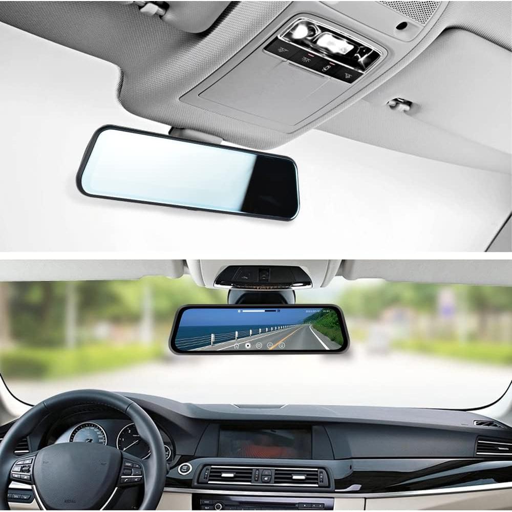 CAMECHO Espejo Dash Cam 9.66" HD Frontal y Trasera 1080P