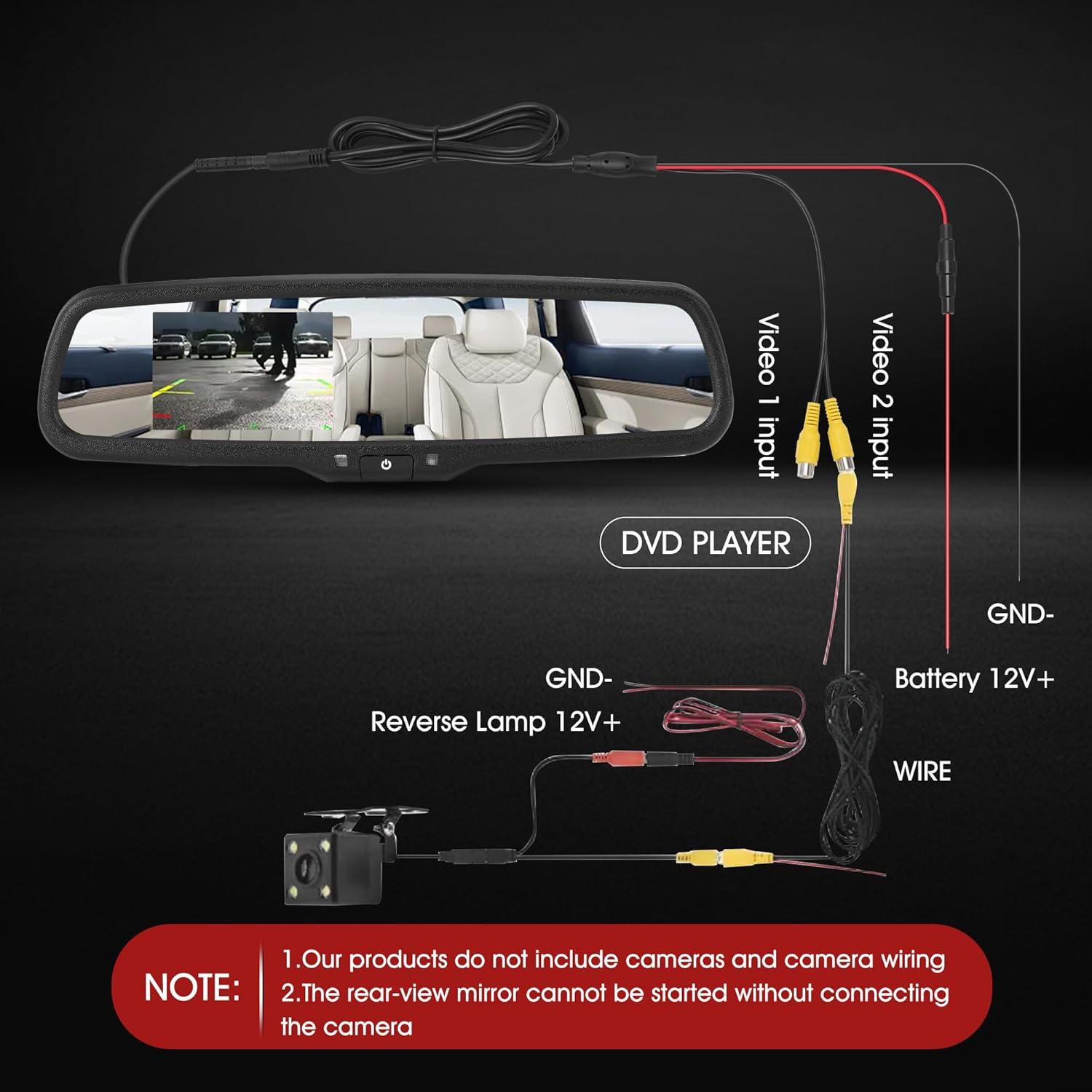 Monitor Retrovisor Tbest 4.3" con Atenuación Automática HD