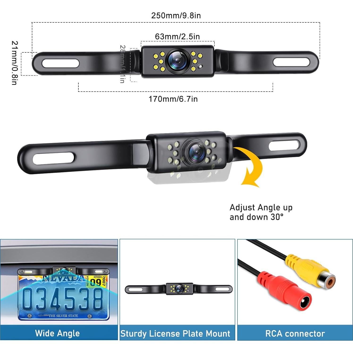 Cámara de Respaldo GLK AHD 1080P con Visión Nocturna IP69K