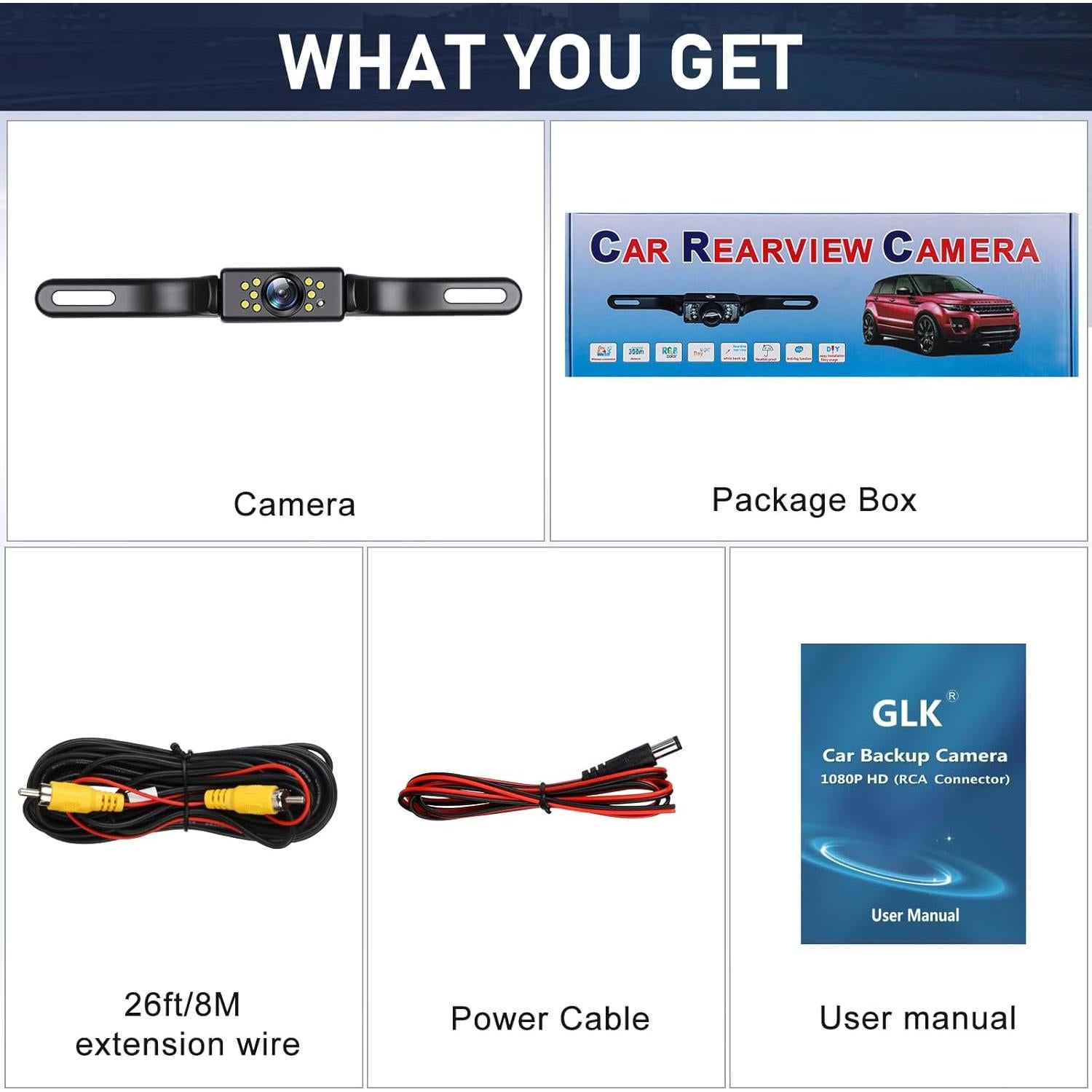 Cámara de Respaldo GLK AHD 1080P con Visión Nocturna IP69K