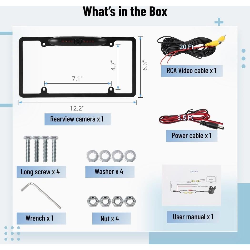 Marco de Placa de Licencia con Cámara de Respaldo Yeesport IP67