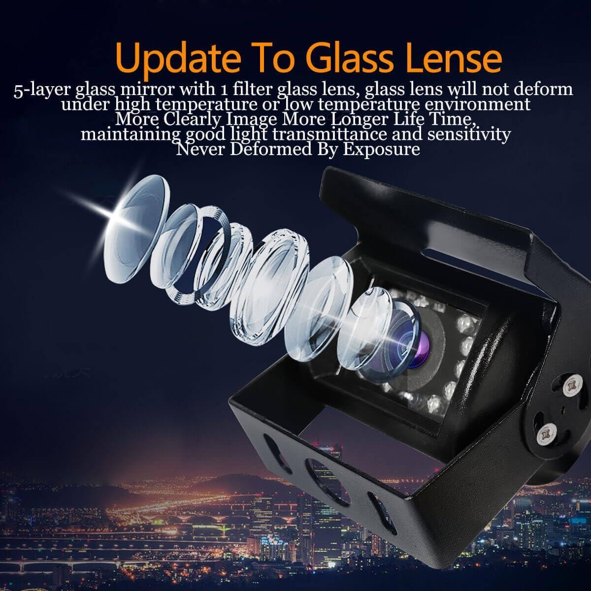 Cámara de visión trasera PTOHYU IR 18 LED IP68 12-24V con cable 10m