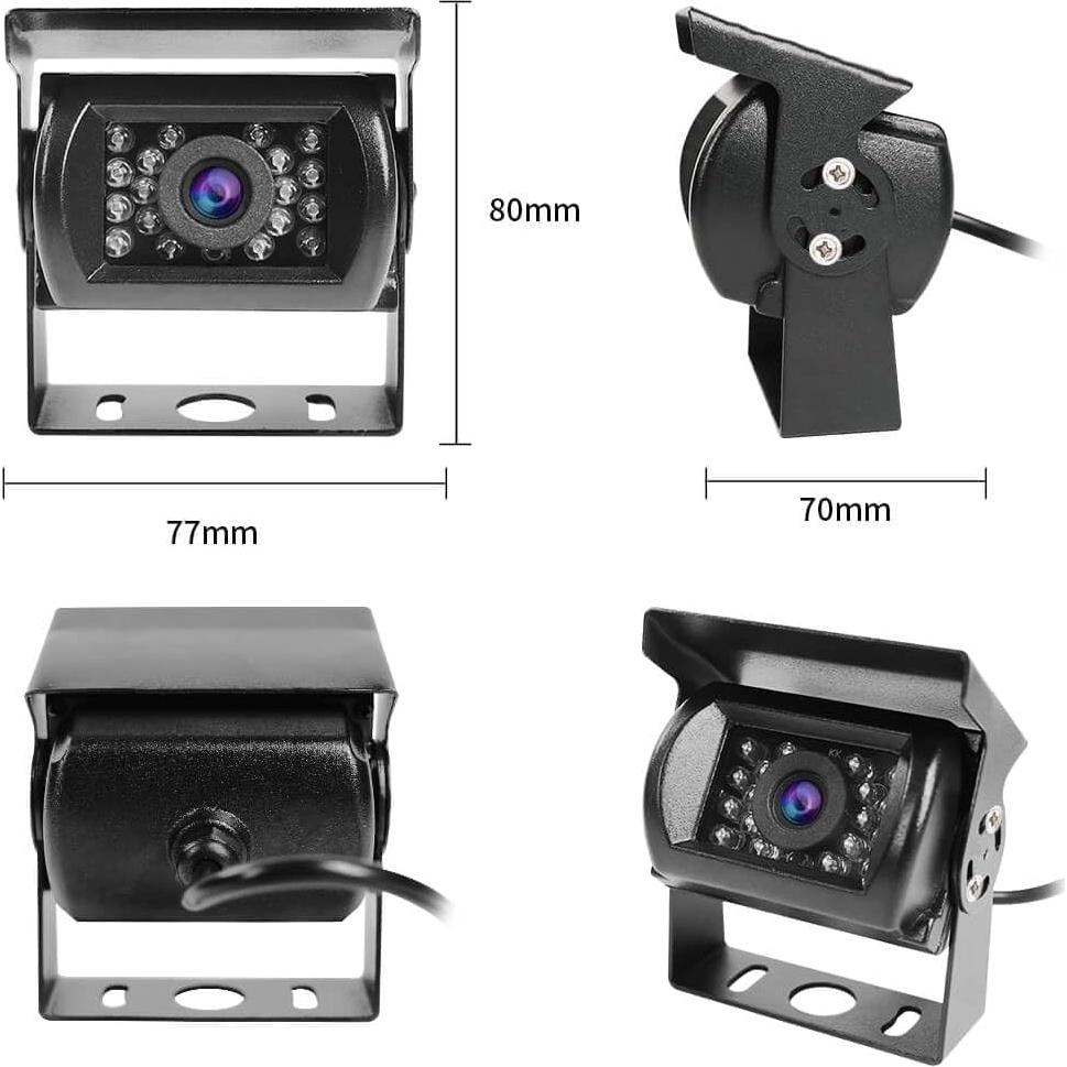 Cámara de visión trasera PTOHYU IR 18 LED IP68 12-24V con cable 10m