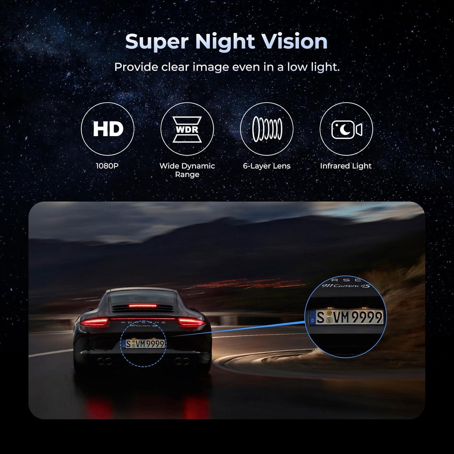 Cámara de Espejo Dash PRUVEEO J20-4CH 12" 4 Canales GPS