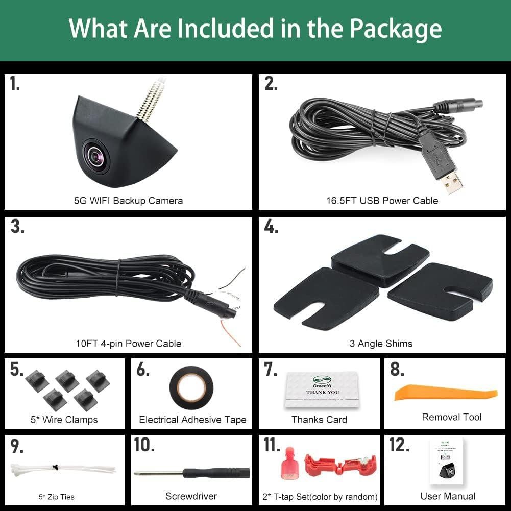 Cámara de Respaldo Inalámbrica WiFi GreenYi HD 720P 170°