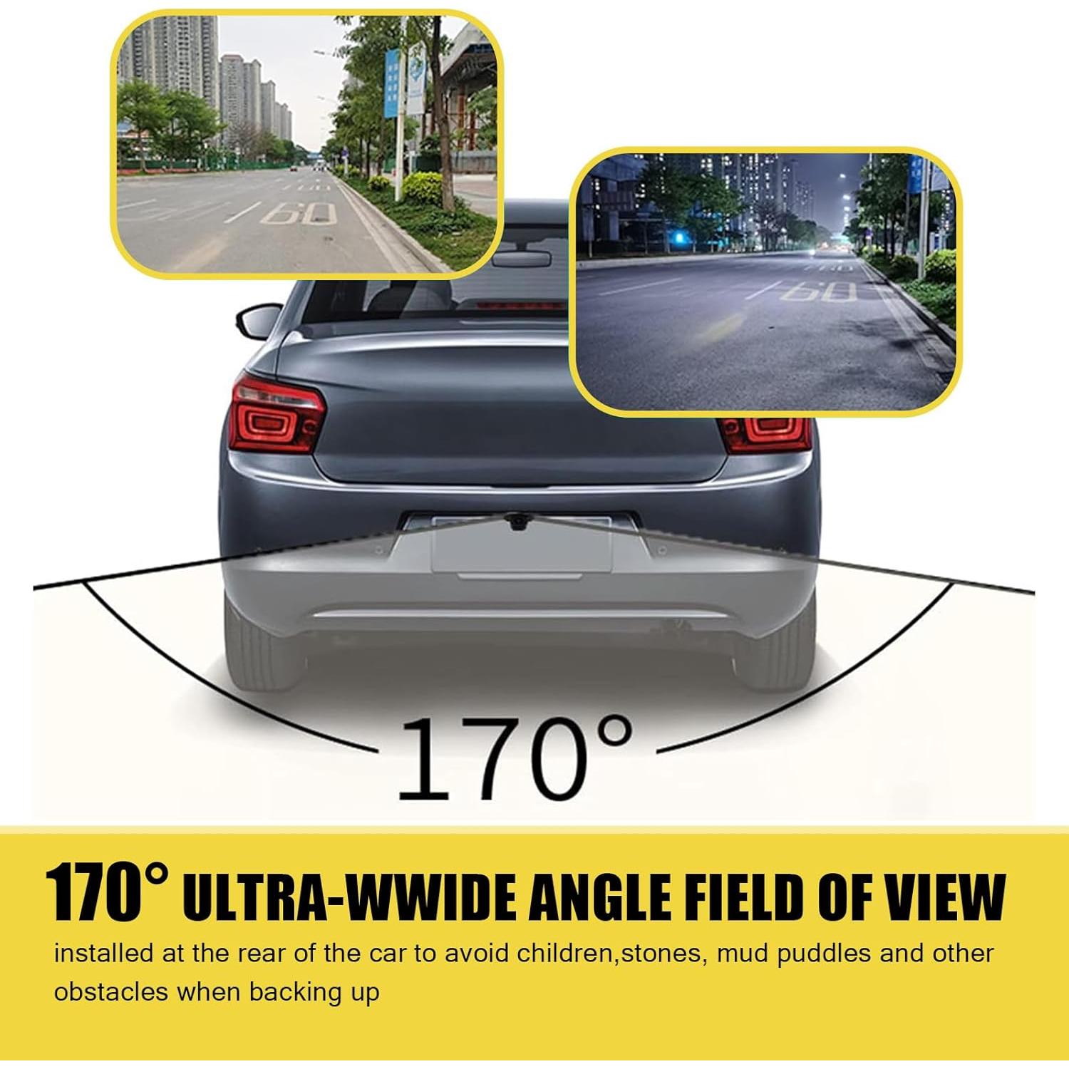 Cámara de Retroceso Yumfugu YUMSXT1000BL, HD 170° IP68