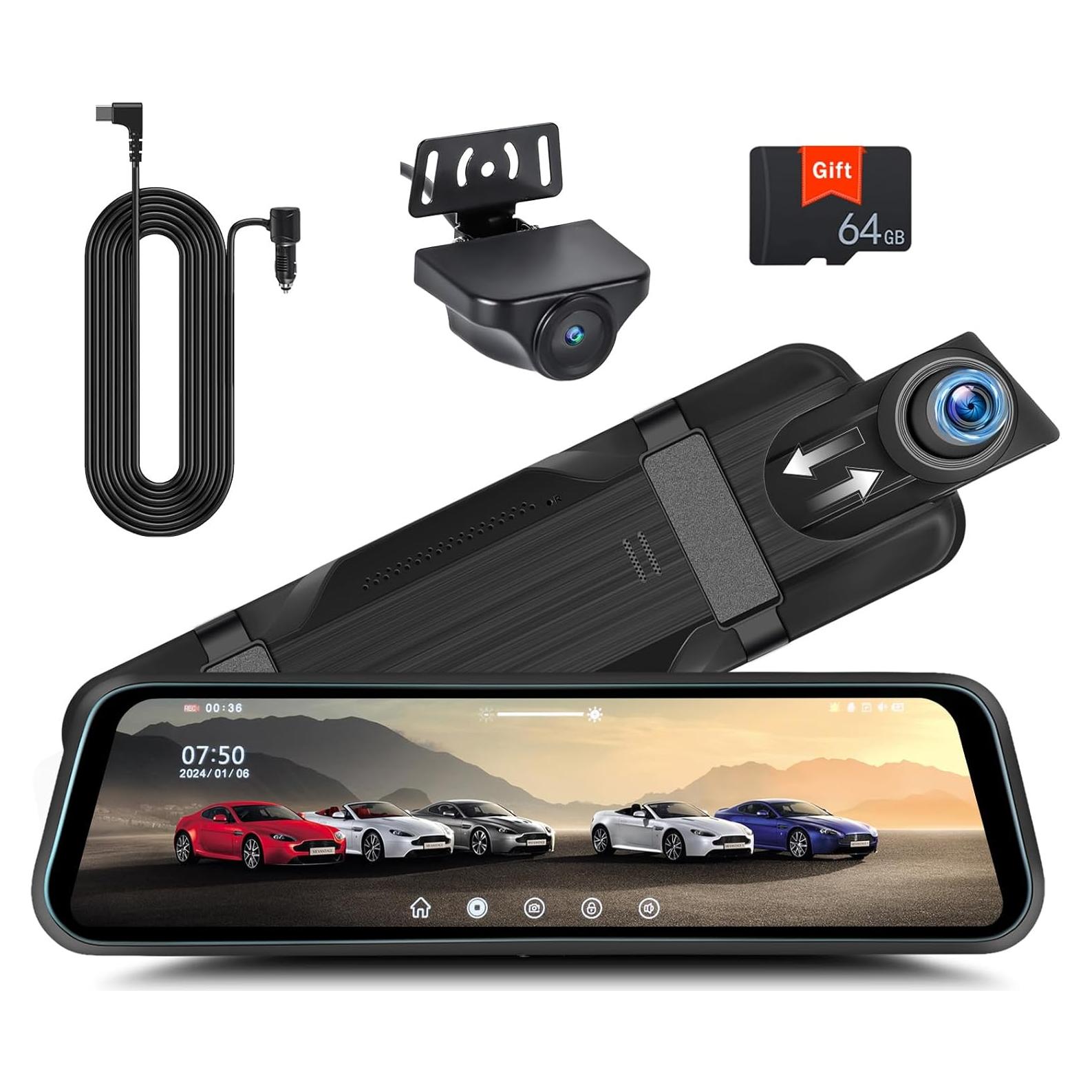 Cámara Dash Espejo Retrovisor UNITOPSCI 1080P 9.66" HD