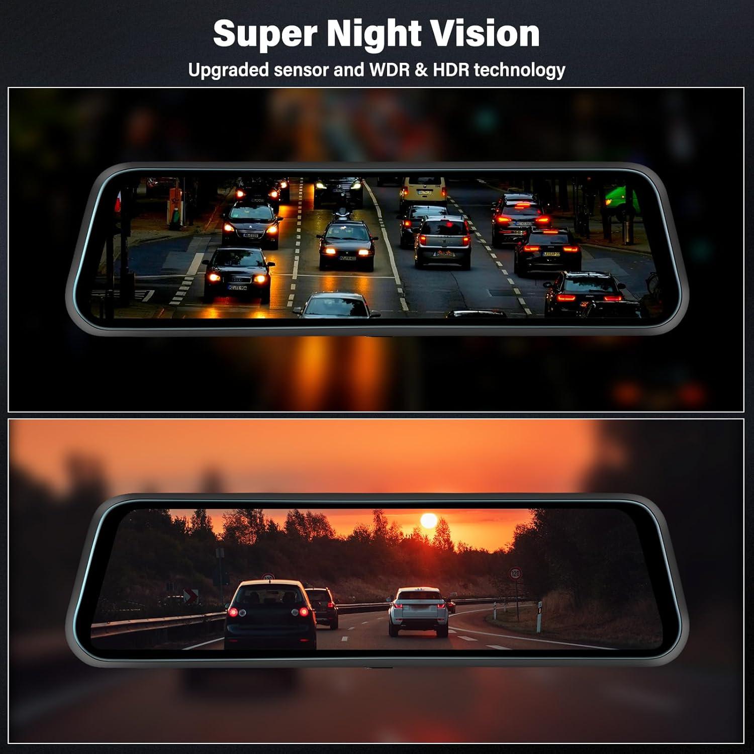 Cámara Dash Espejo Retrovisor UNITOPSCI 1080P 9.66" HD