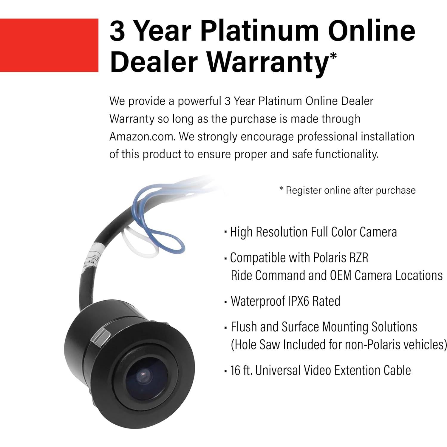 Cámara de Respaldo BOSS POLCAM IPX6 para Polaris RZR