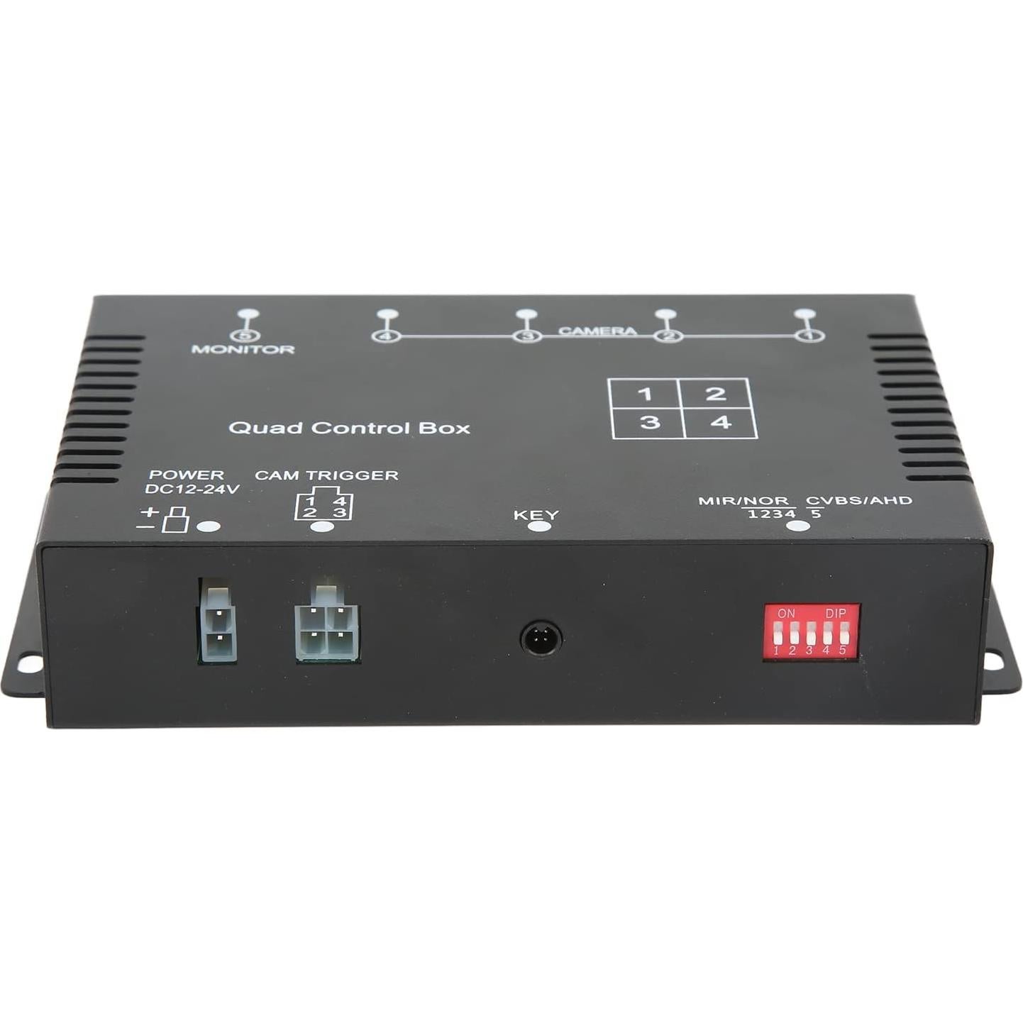 Keenso Rearview Camera Control Box, 4 Channel Video Splitter 1080P AHigh DefinitionDC12V 24V Camera Video Screen Switch for RV Truck Bus Trailer