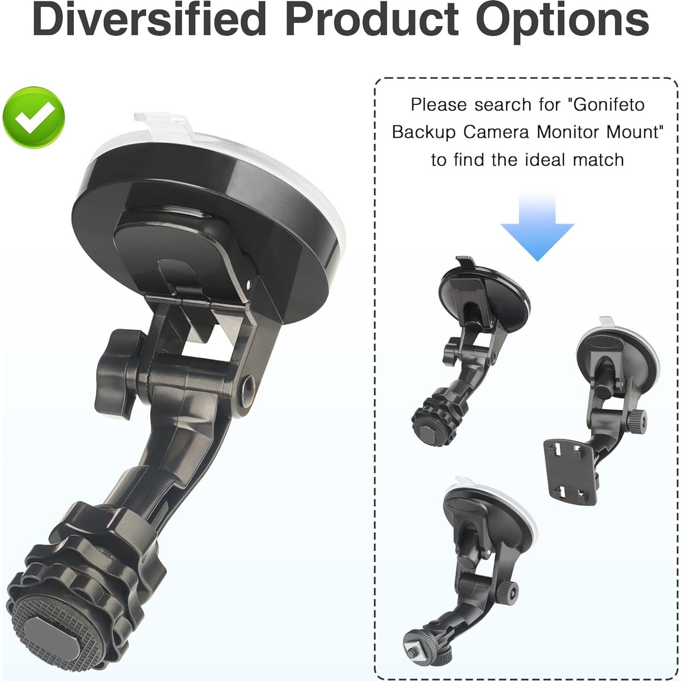 Soporte de Monitor de Cámara de Respaldo Gonifeto 7-9" Ventosa