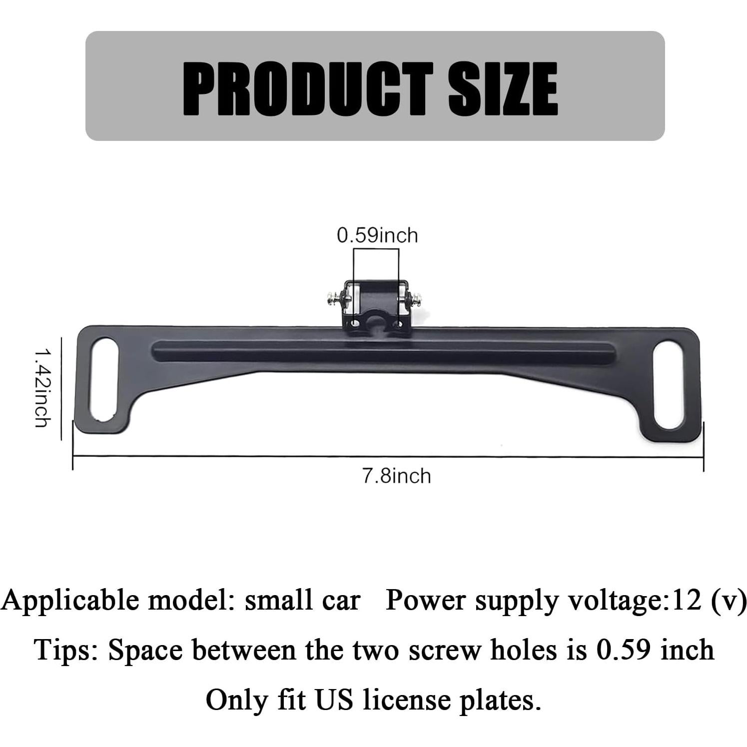 1 PC Universal Car Rear View Camera License Plate Bracket, Rearview Camera Mount Reverse Cam Holder, Installation Holder for Backup View License Plate Holders, Universal for Cars (Black)