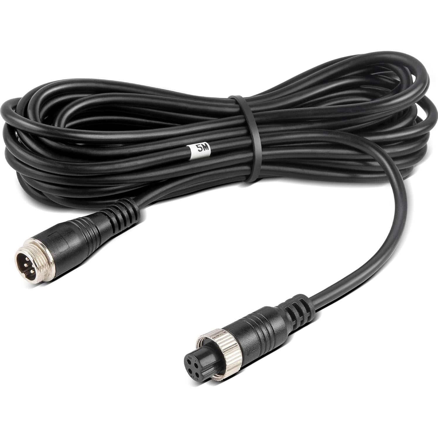 EWAY 4 Pin Aviation Extension Cable (16FT/5M) Backup Camera Cord Car Video 4PIN Aviation Connector Wire for Vehicle Car Camper Bus Van Truck Motorhome Trailer RV Reverse Rearview Monitor CCTV System