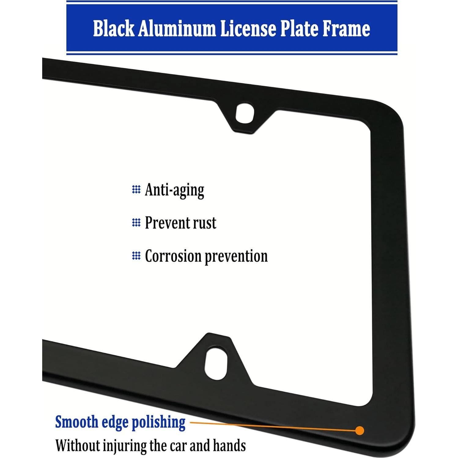 Kit Soporte Cámara Respaldo Aootf Marco Placa Matrícula Negro