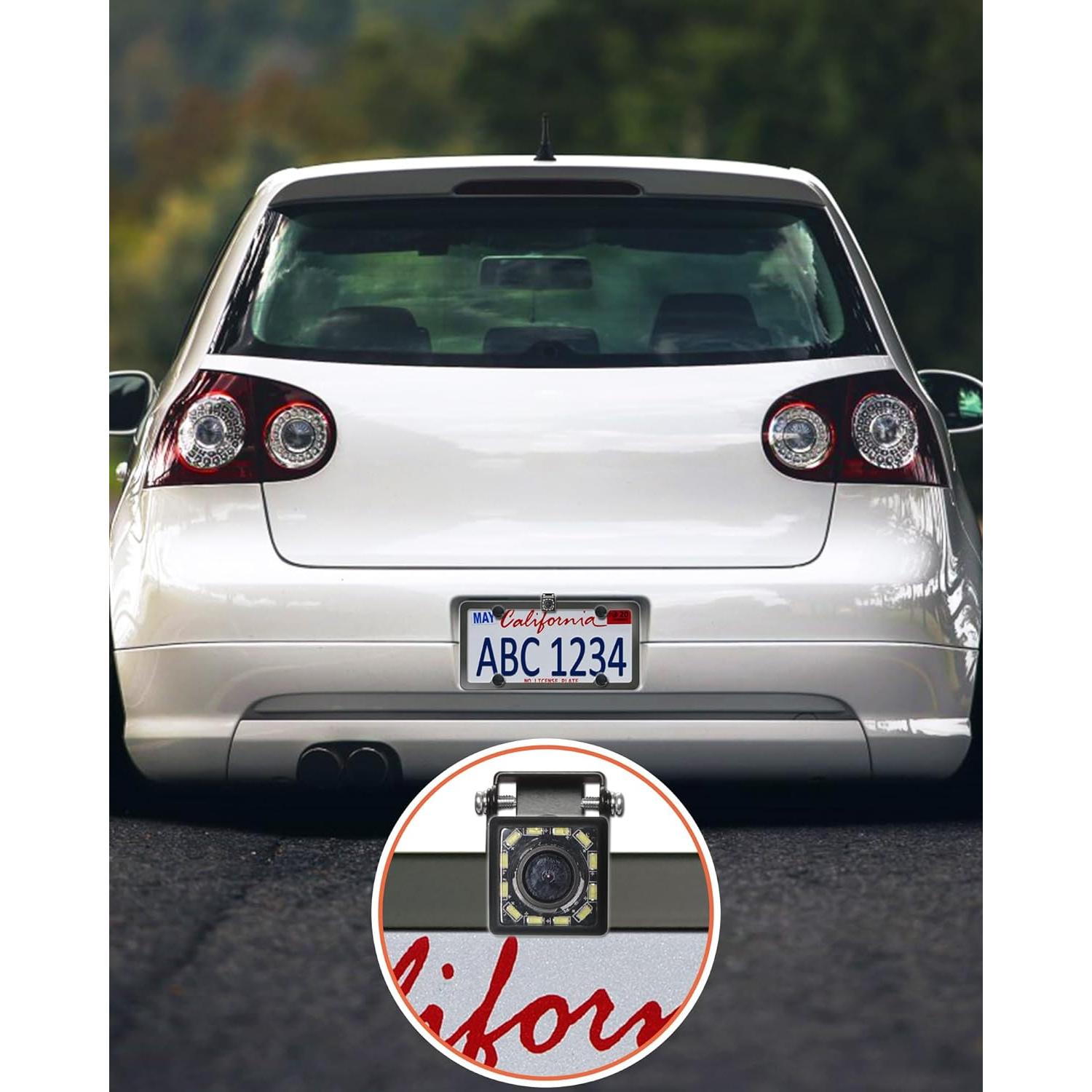 Kit Soporte Cámara Respaldo Aootf Marco Placa Matrícula Negro