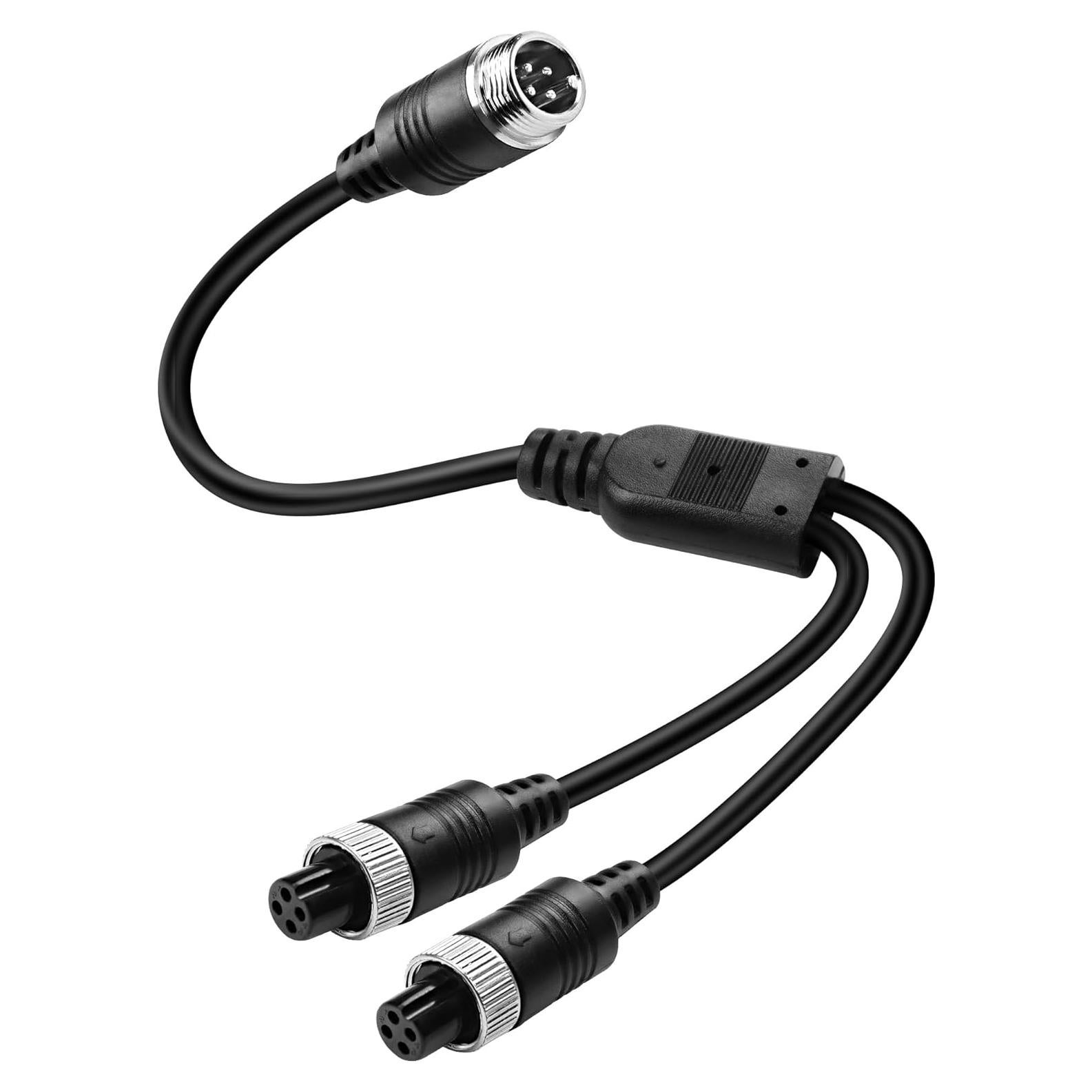 Cable de Video M12 MEIRIYFA 4 Pines 1 Macho a 2 Hembras 40cm
