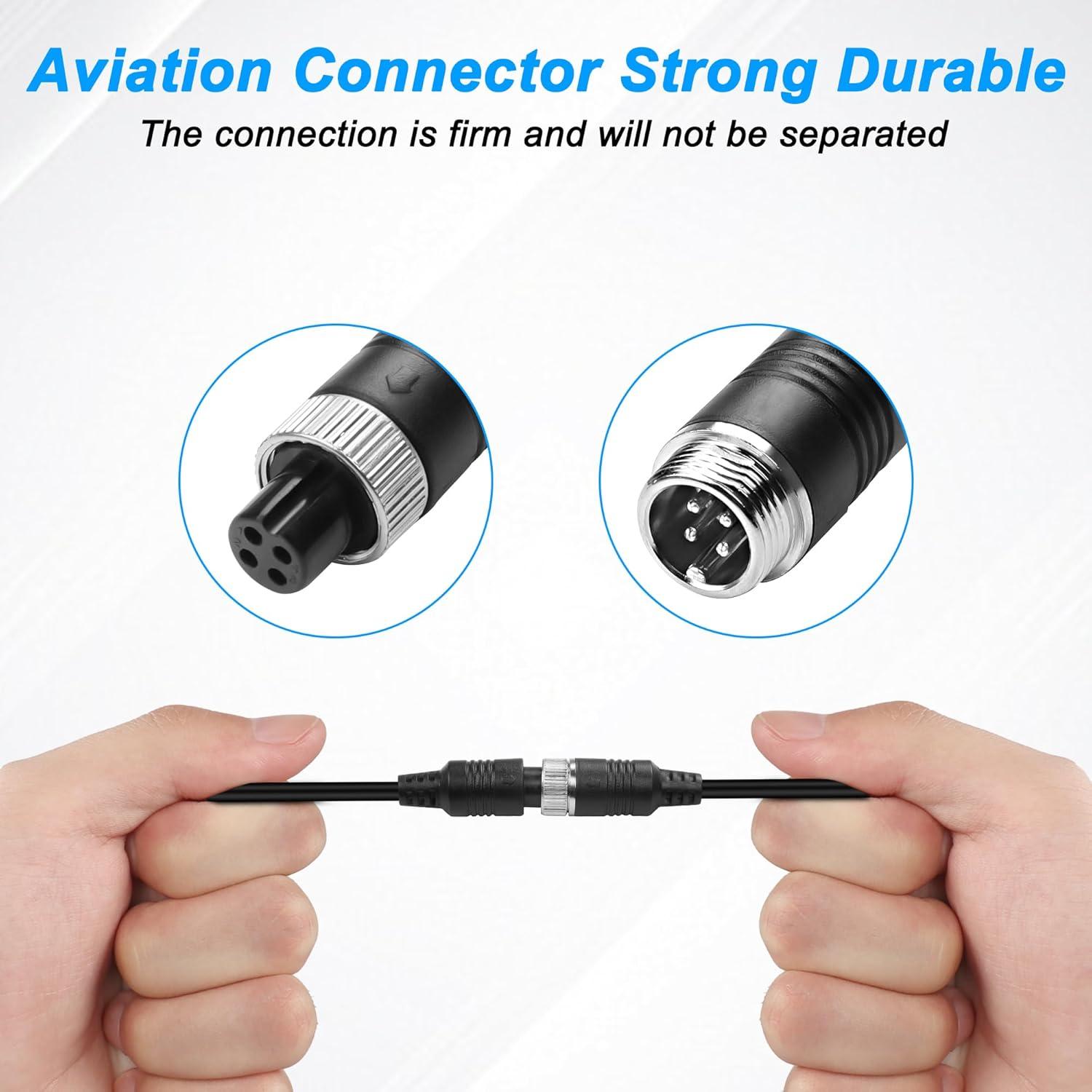 Cable de Video M12 MEIRIYFA 4 Pines 1 Macho a 2 Hembras 40cm