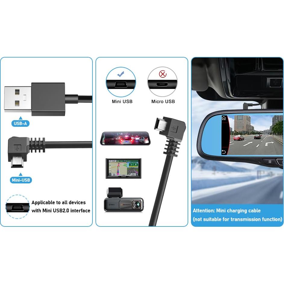 Cable de Alimentación USB Mini-B 5m para Cámara de Tablero