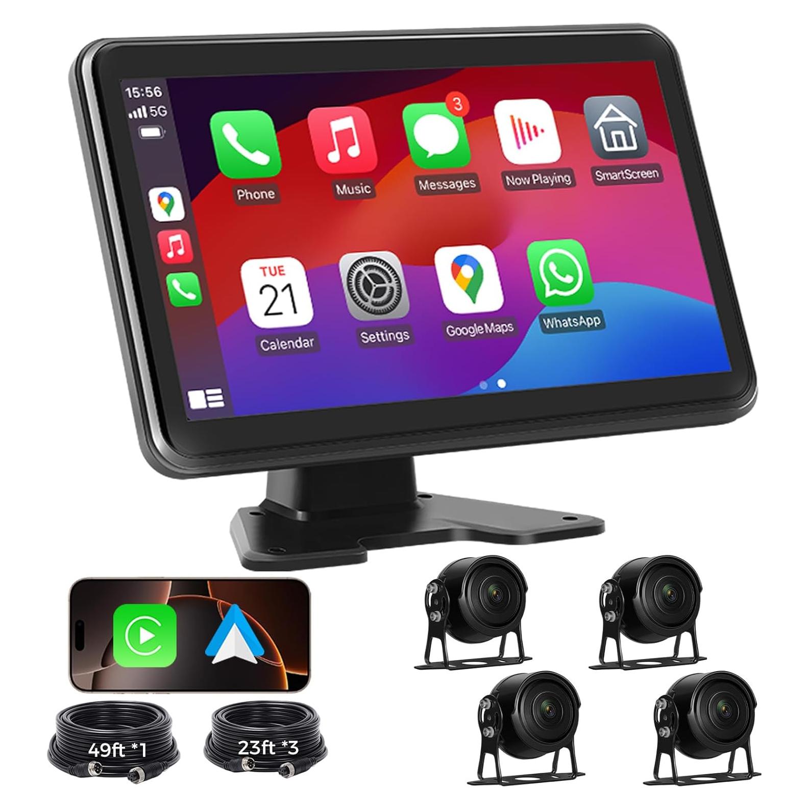 Sistema de cámara de respaldo 4 canales Losuudy 10" HD