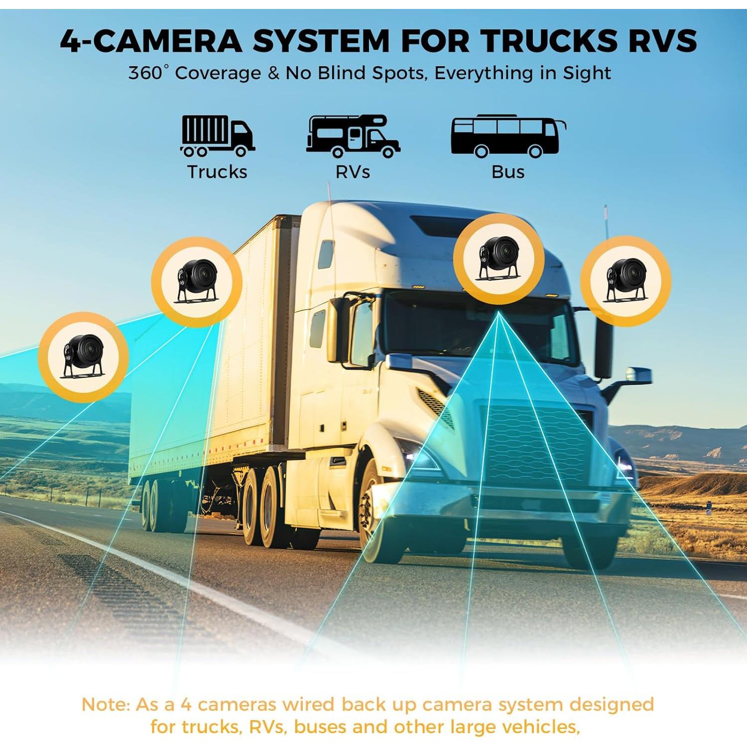 Sistema de cámara de respaldo 4 canales Losuudy 10" HD