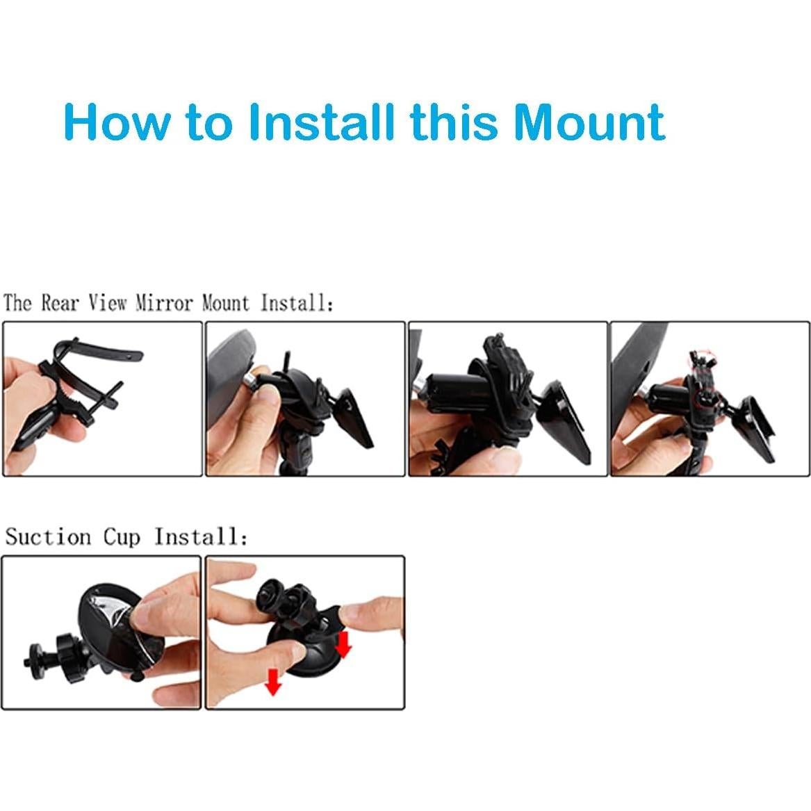 Soporte de Espejo Retrovisor PellKing para Cámaras de Acción