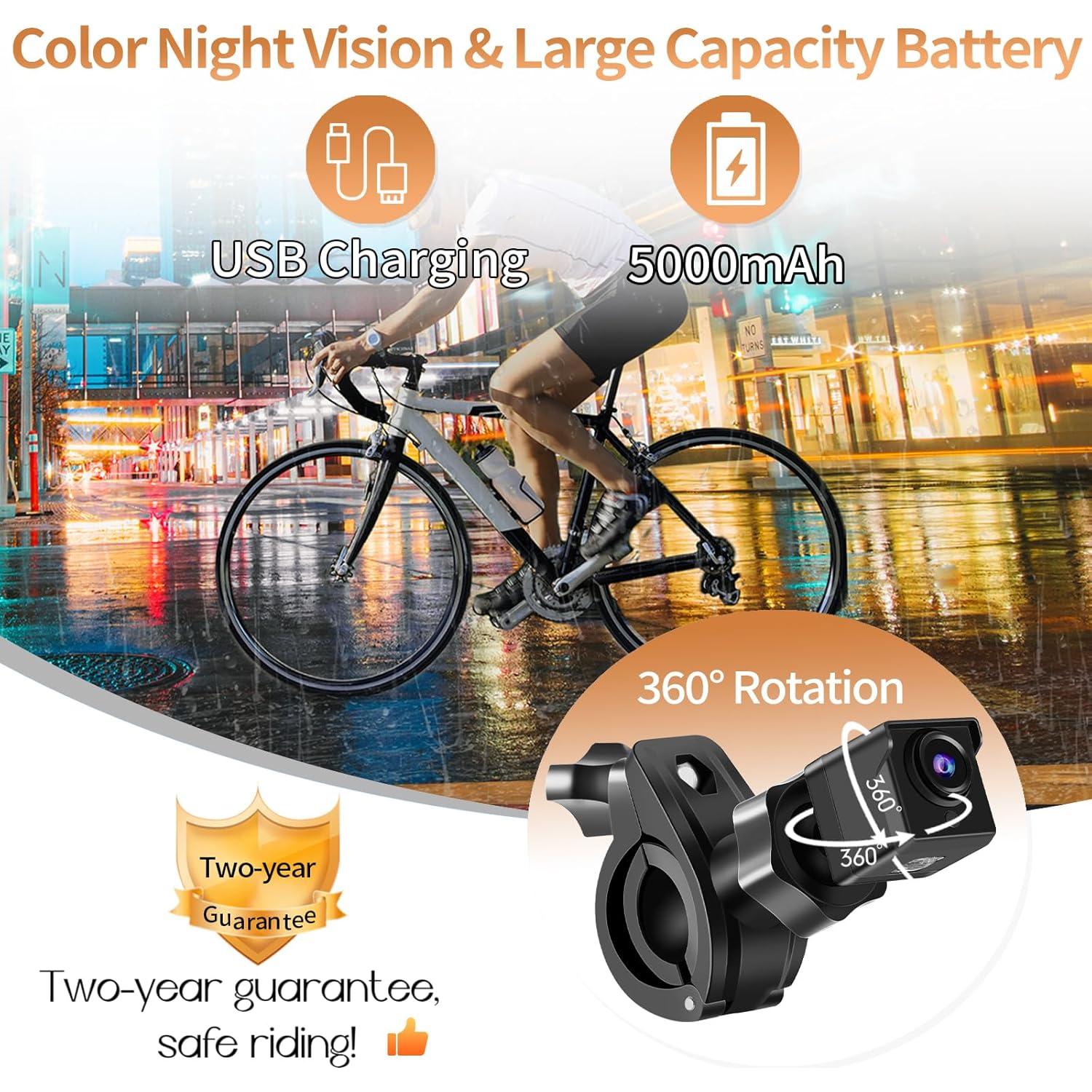 Cámara de Bicicleta WANFUY W12 HD 1080P con Visión Nocturna