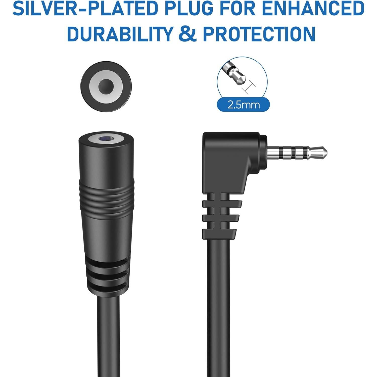 Cable de Extensión YQMAJIM 1.52m para Cámara de Respaldo 2.5mm