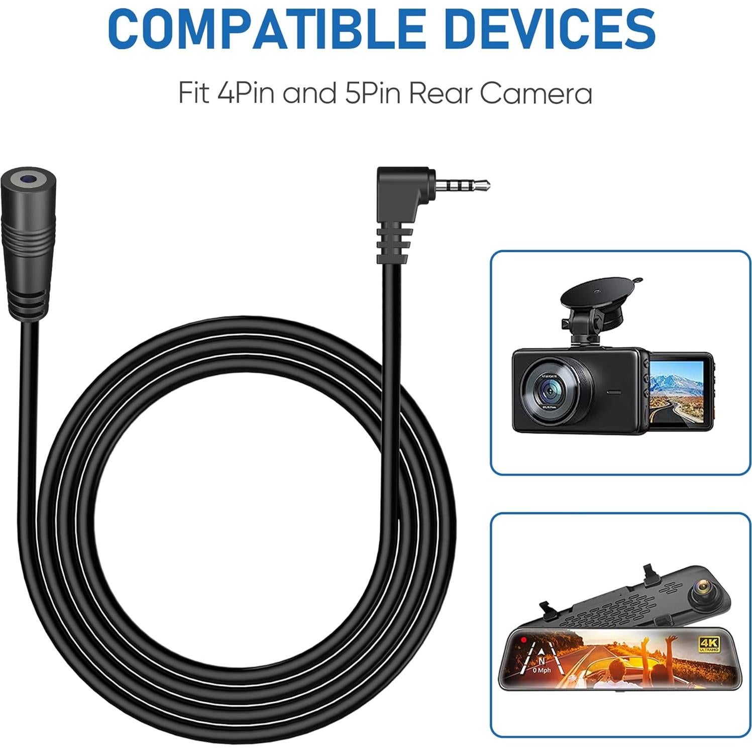 Cable de Extensión YQMAJIM 1.52m para Cámara de Respaldo 2.5mm