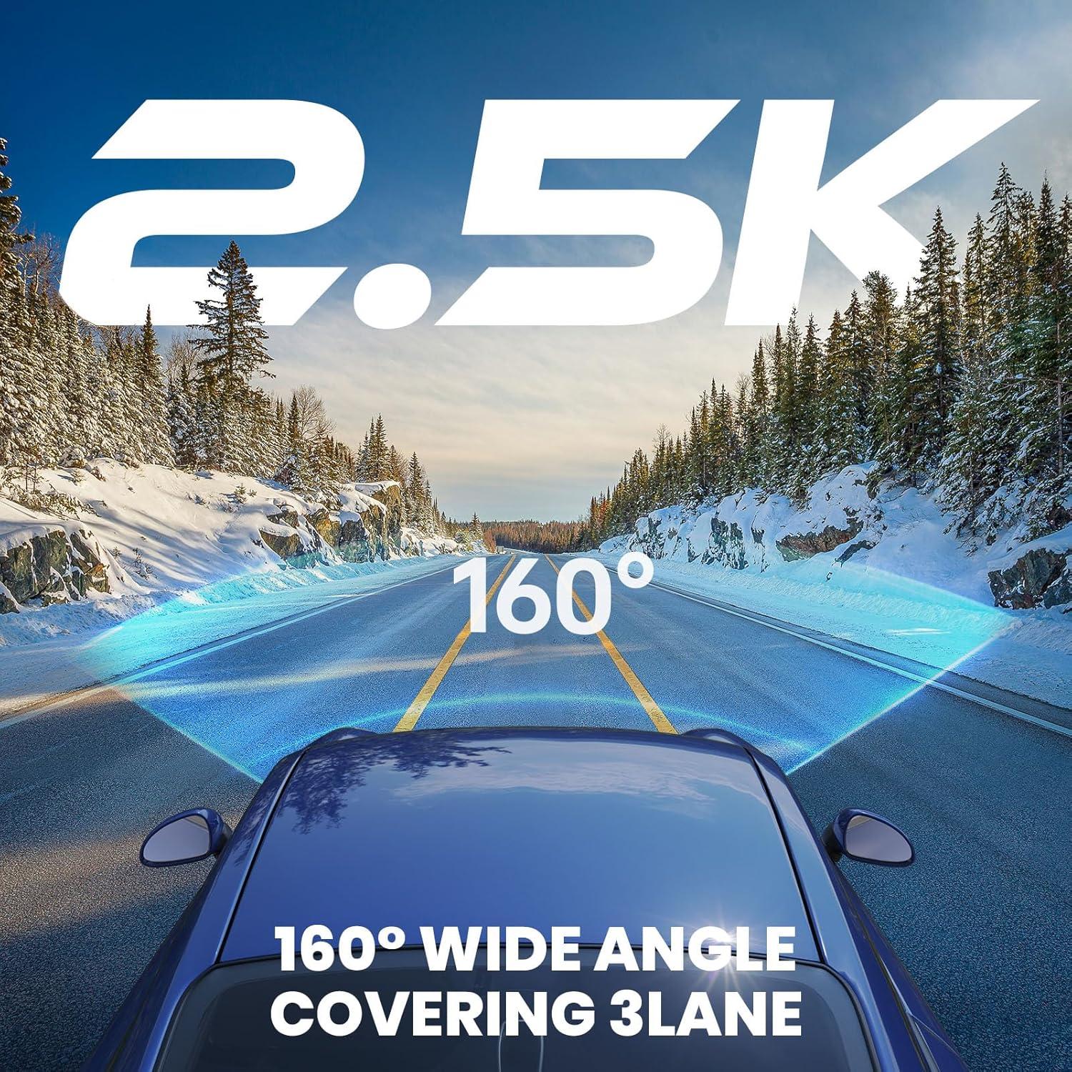 Cámara de tablero Yonvim 2.5K QHD con visión nocturna y G-Sensor