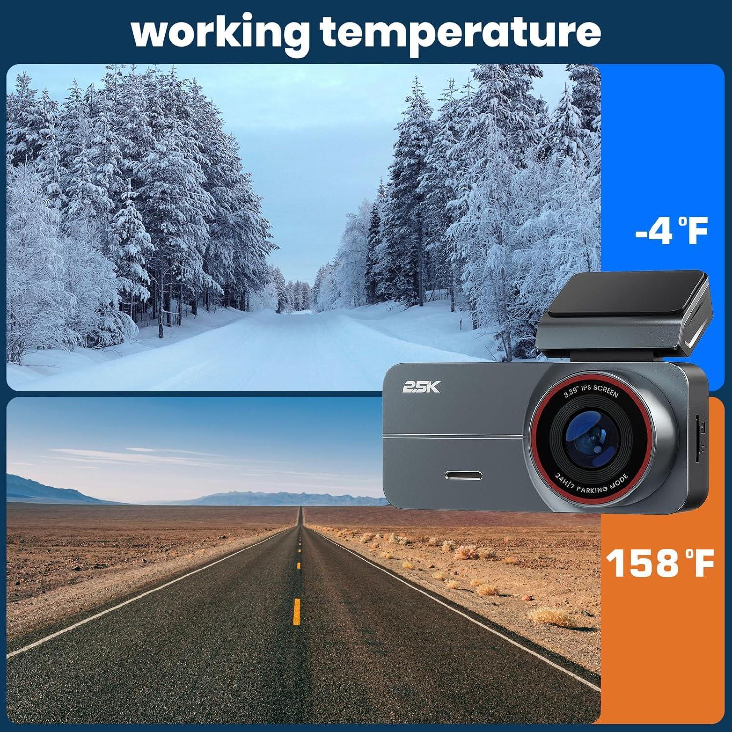 Cámara de tablero Yonvim 2.5K QHD con visión nocturna y G-Sensor